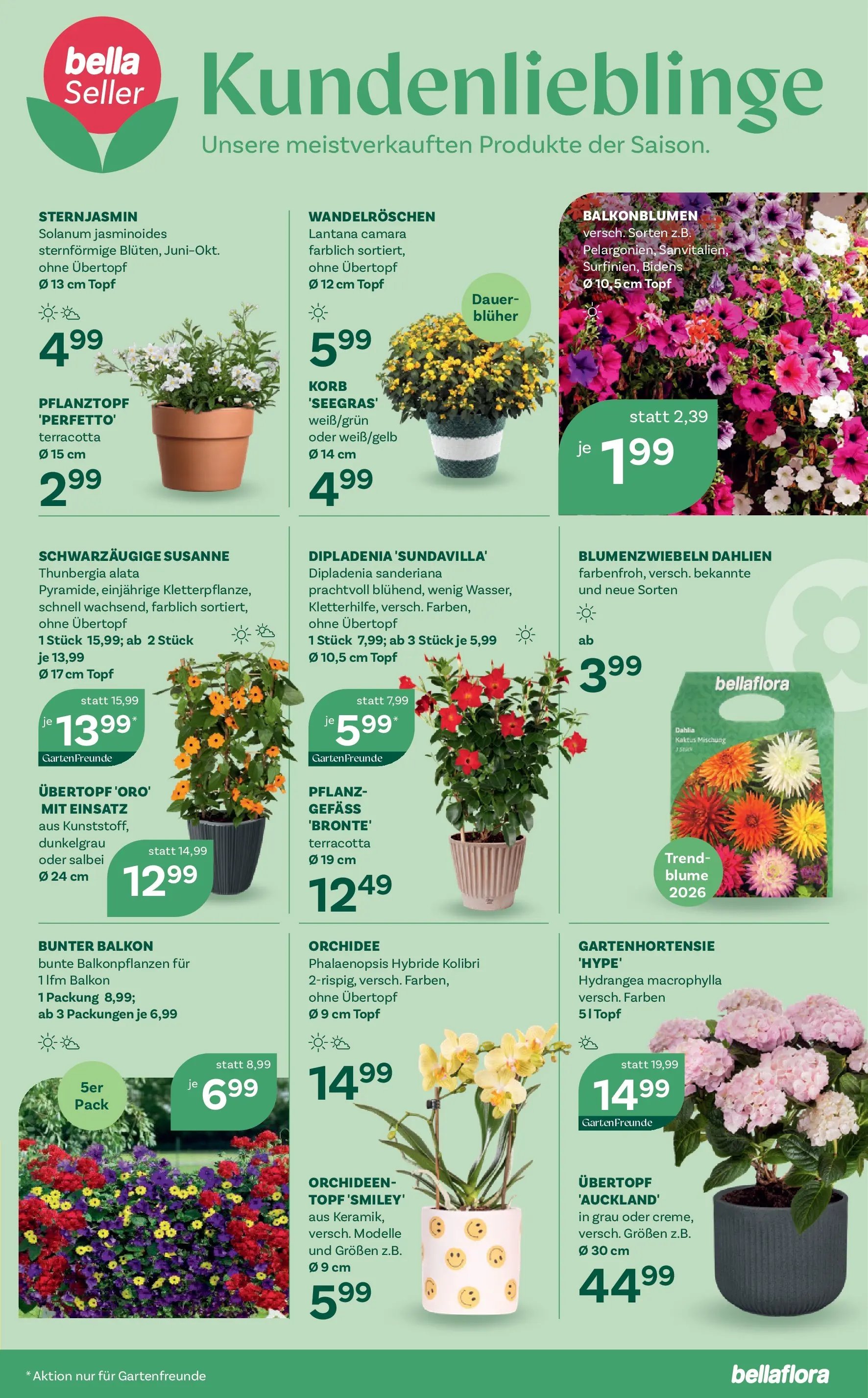 bellaflora Flugblatt - Villach, Wien, Vösendorf