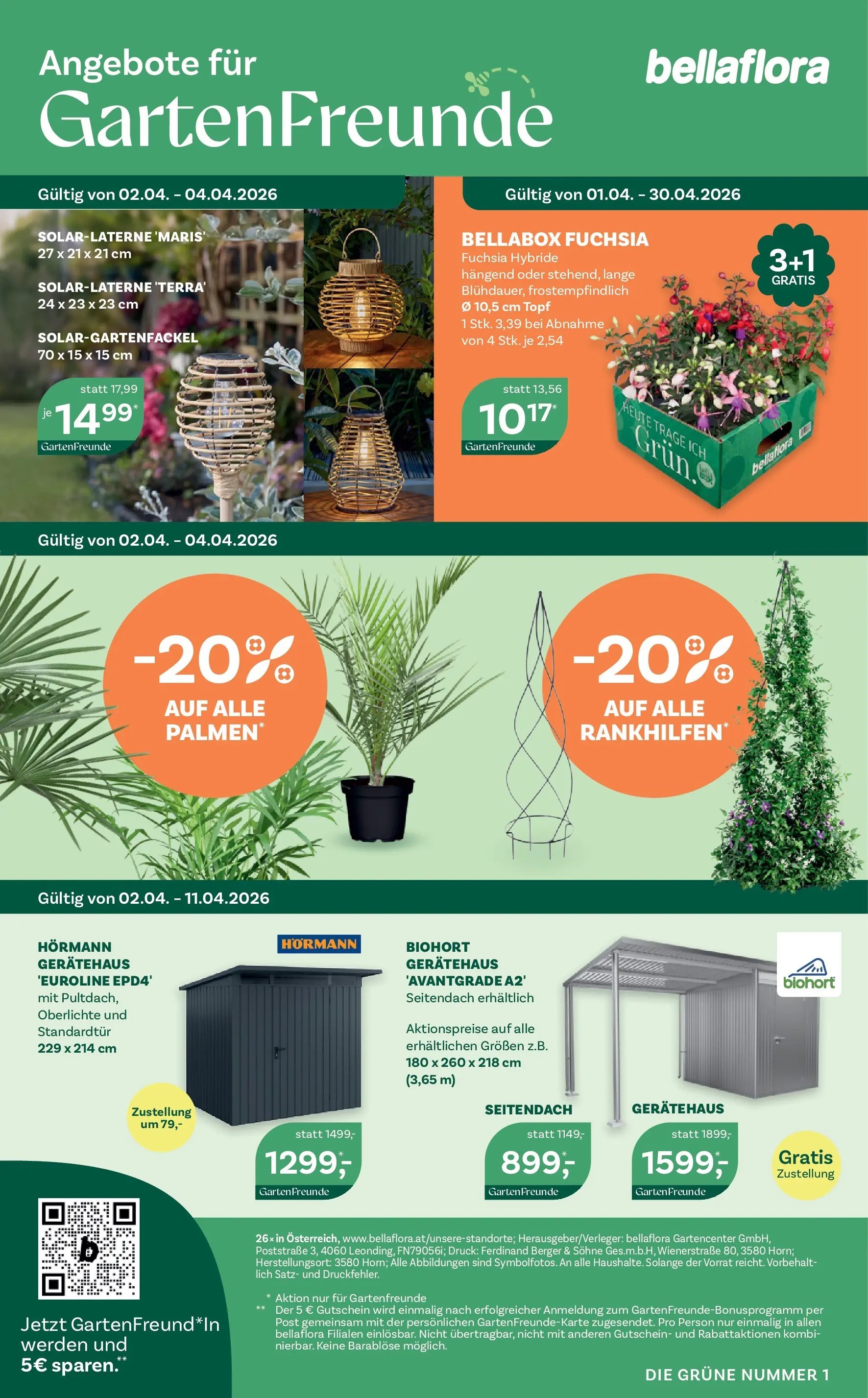 bellaflora Flugblatt - Villach, Wien, Vösendorf