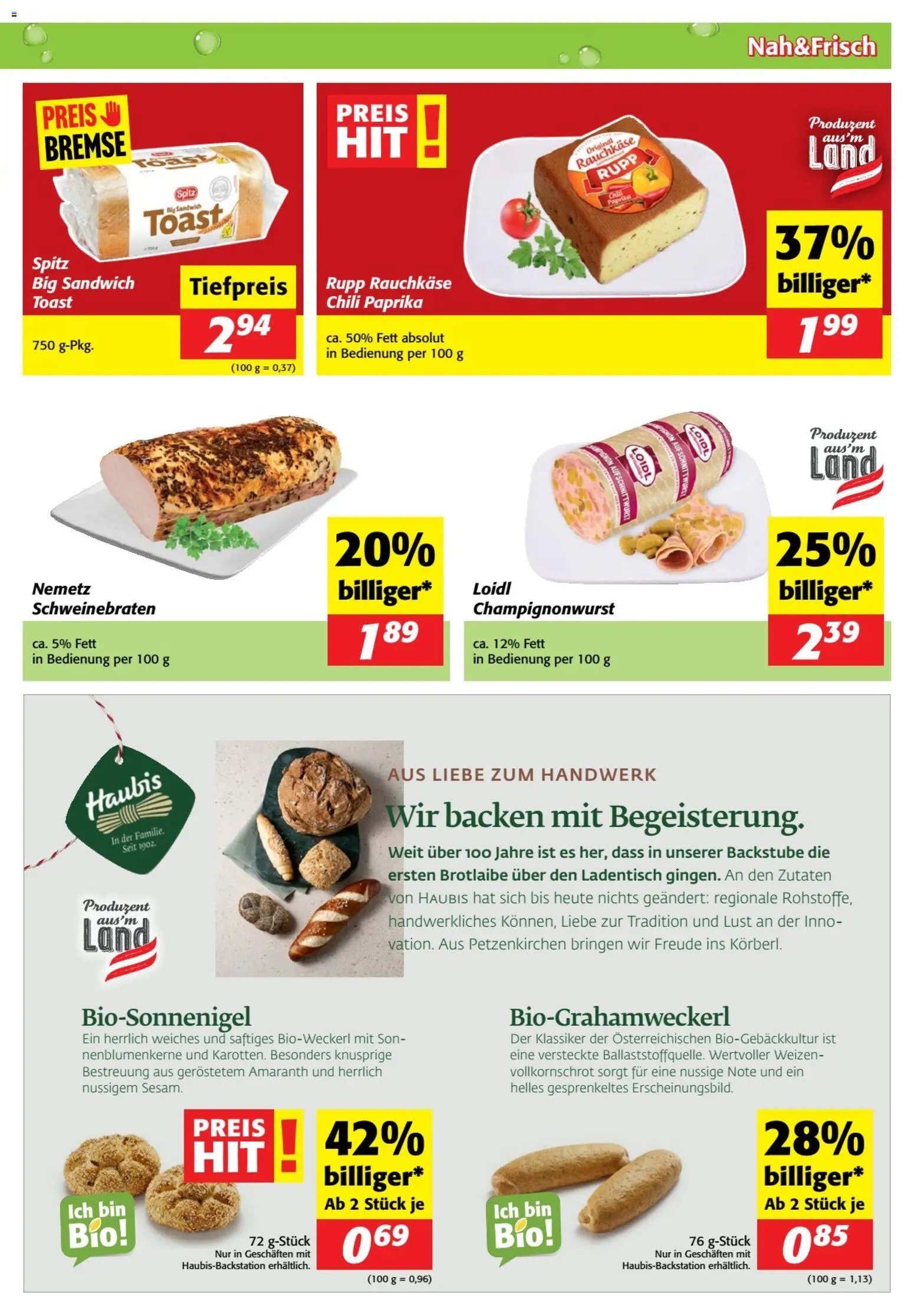 Nah und Frisch Flugblatt