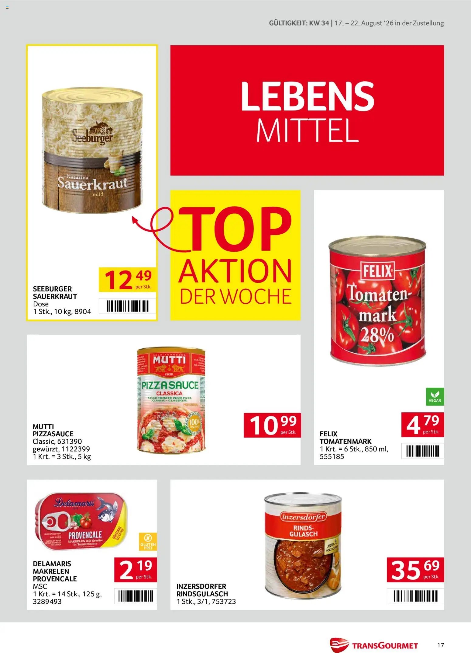 Transgourmet Zustellaktion