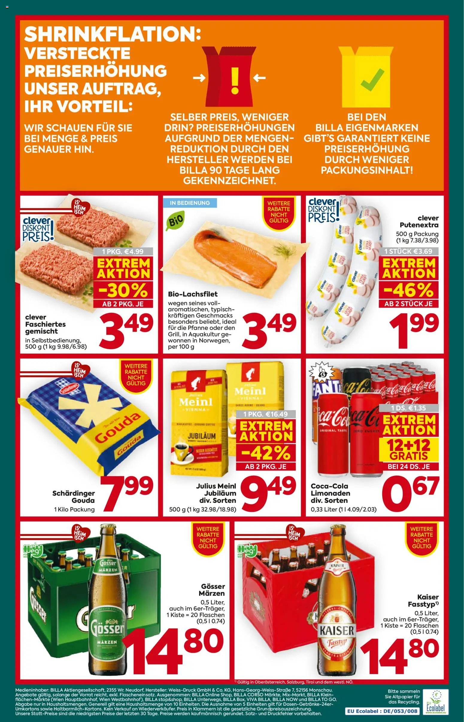 Billa Plus Flugblatt - Tirol