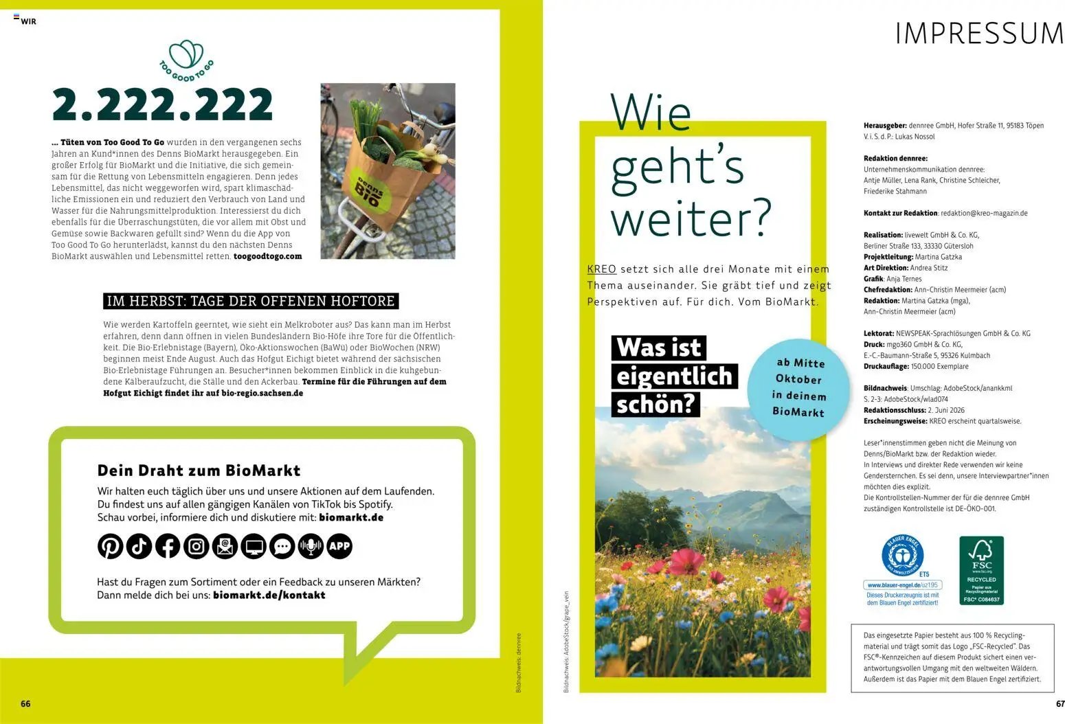 Denns BioMarkt KREO Magazin