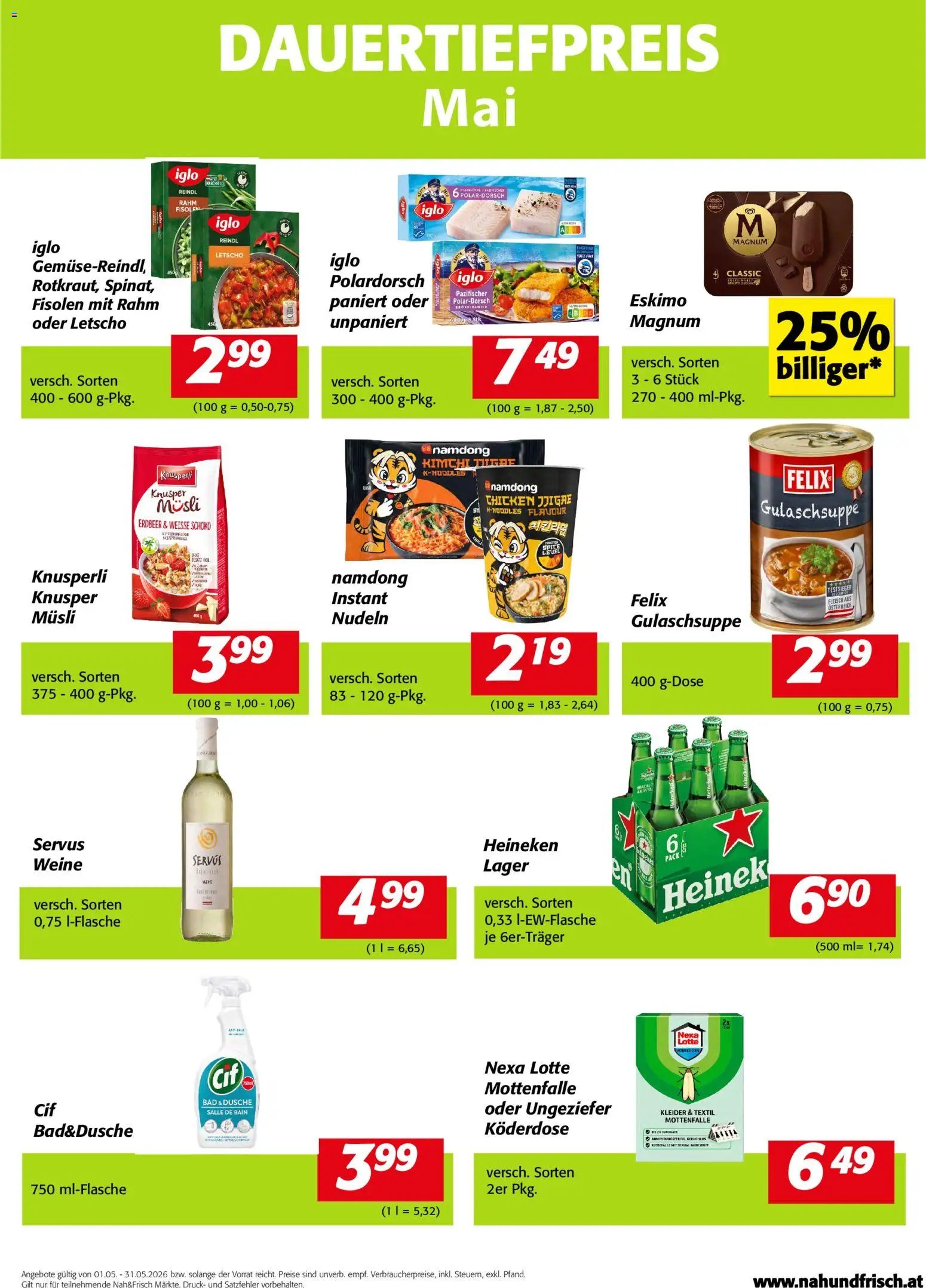 Nah und Frisch Dauertiefpreise April