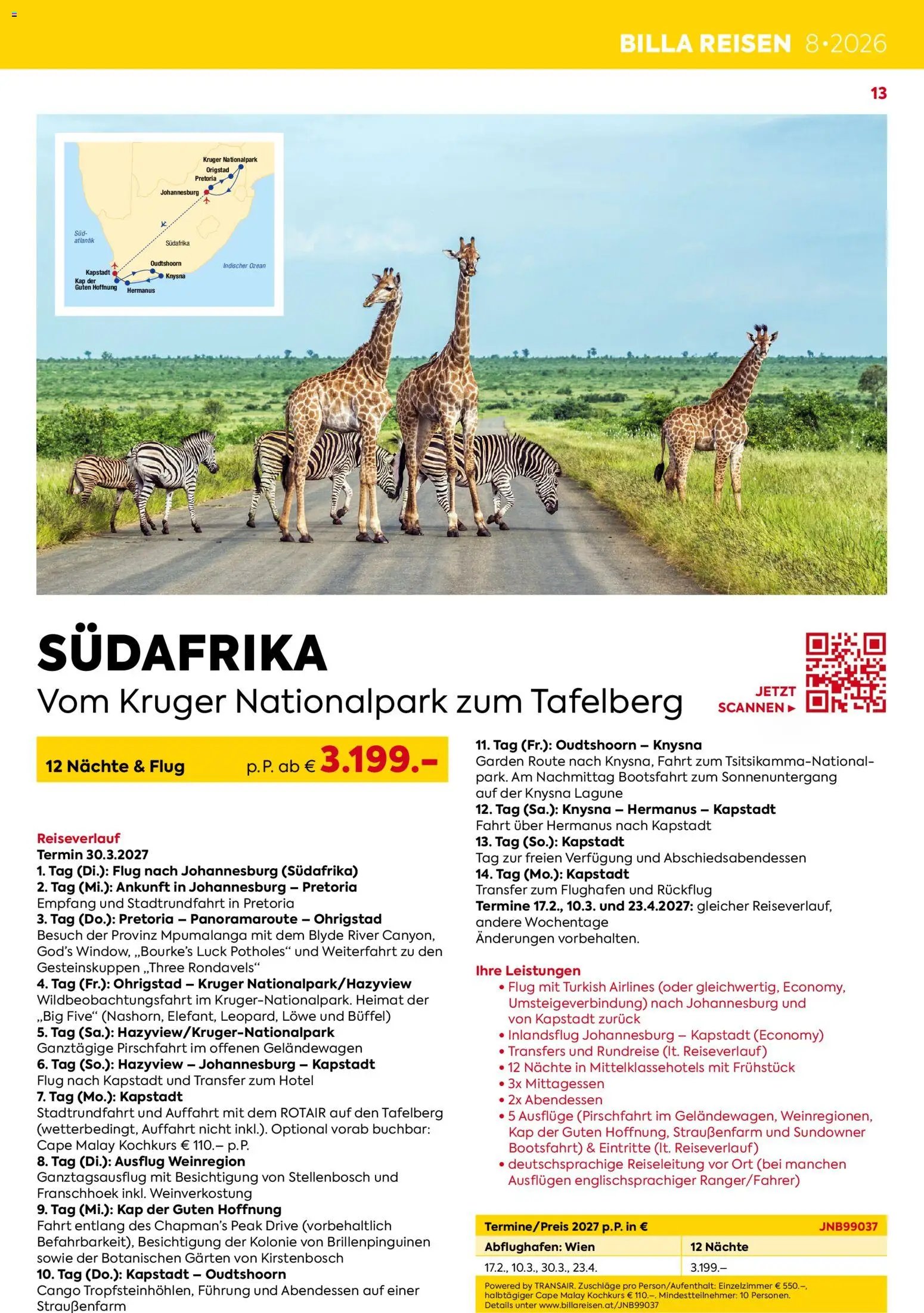 Billa- Billa Reisen Rundreise Highlights 2026/2027