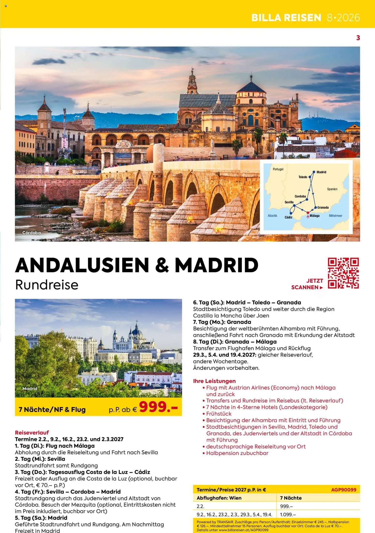 Billa- Billa Reisen Rundreise Highlights 2026/2027