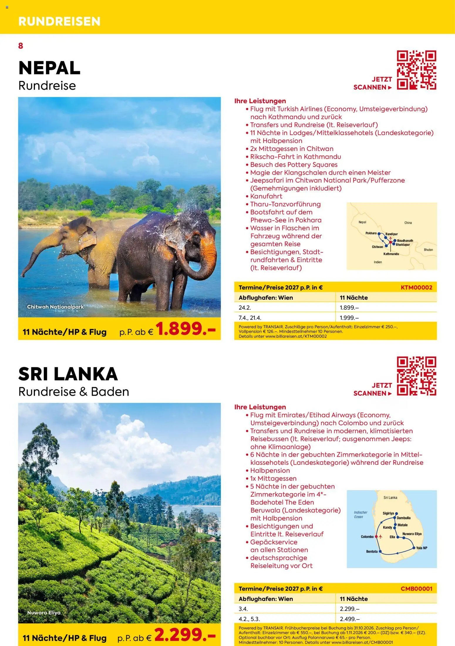 Billa- Billa Reisen Rundreise Highlights 2026/2027