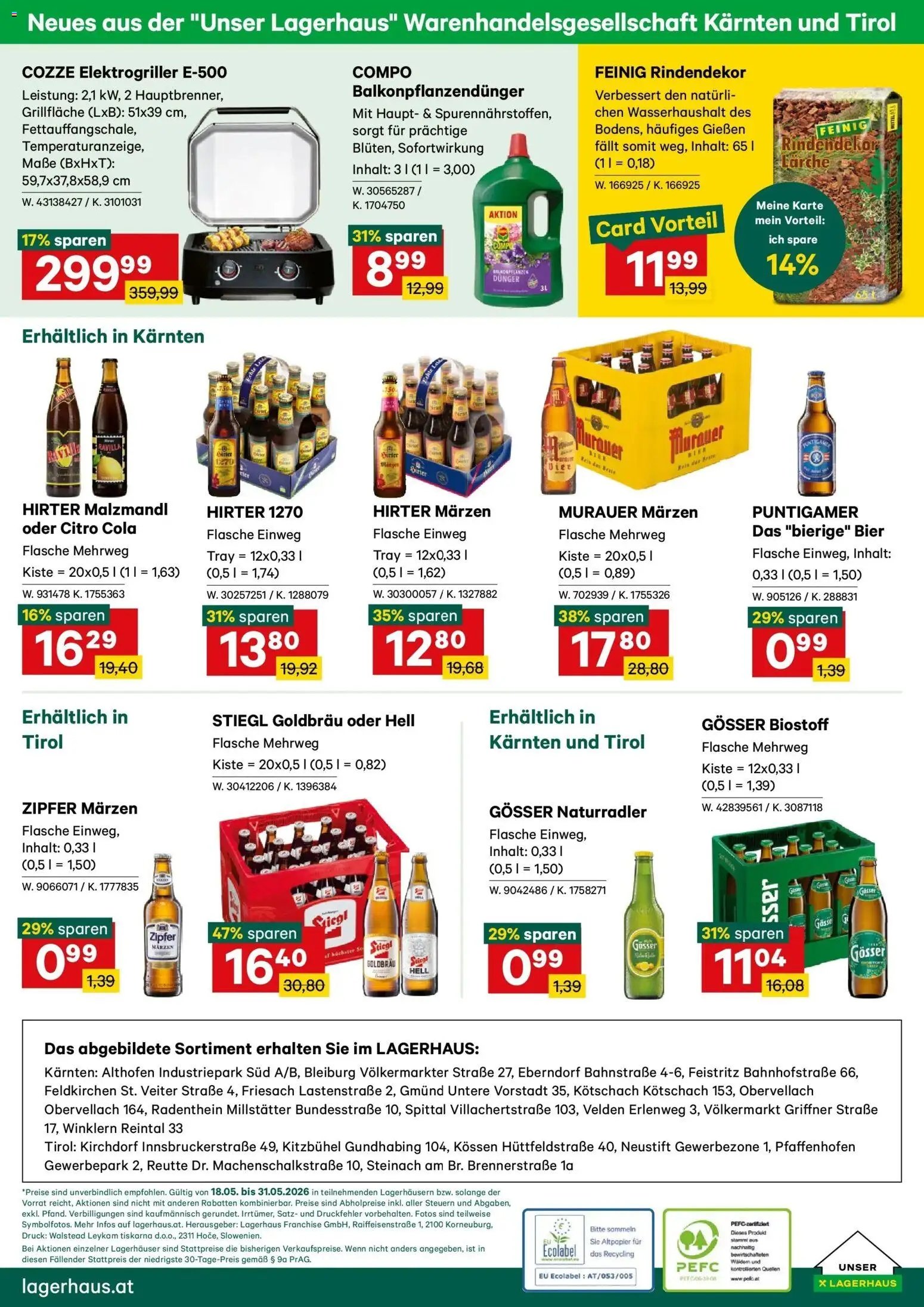 Lagerhaus Wochen Angebote