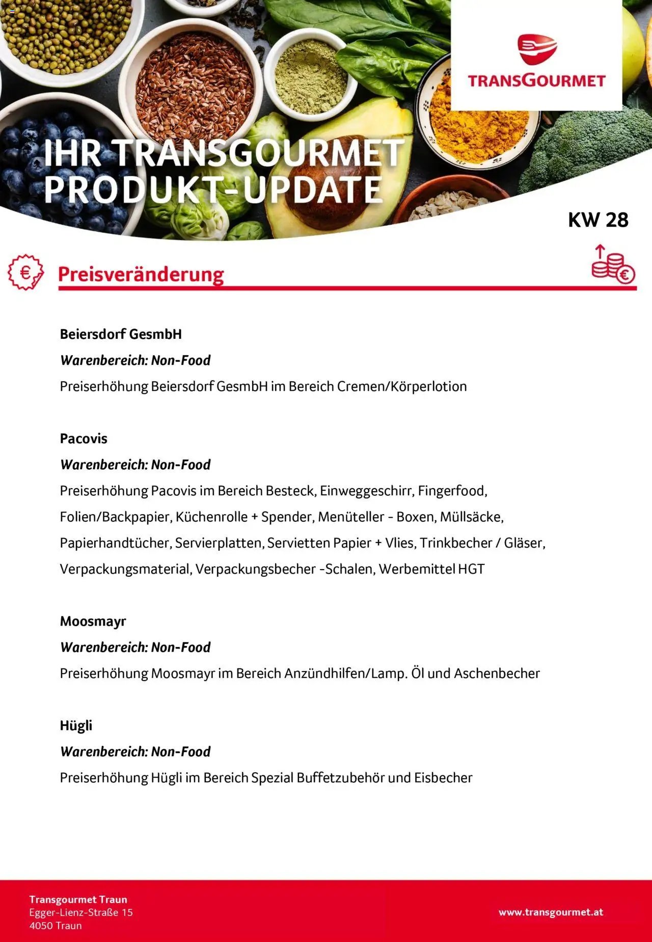 Transgourmet Produkt-Update