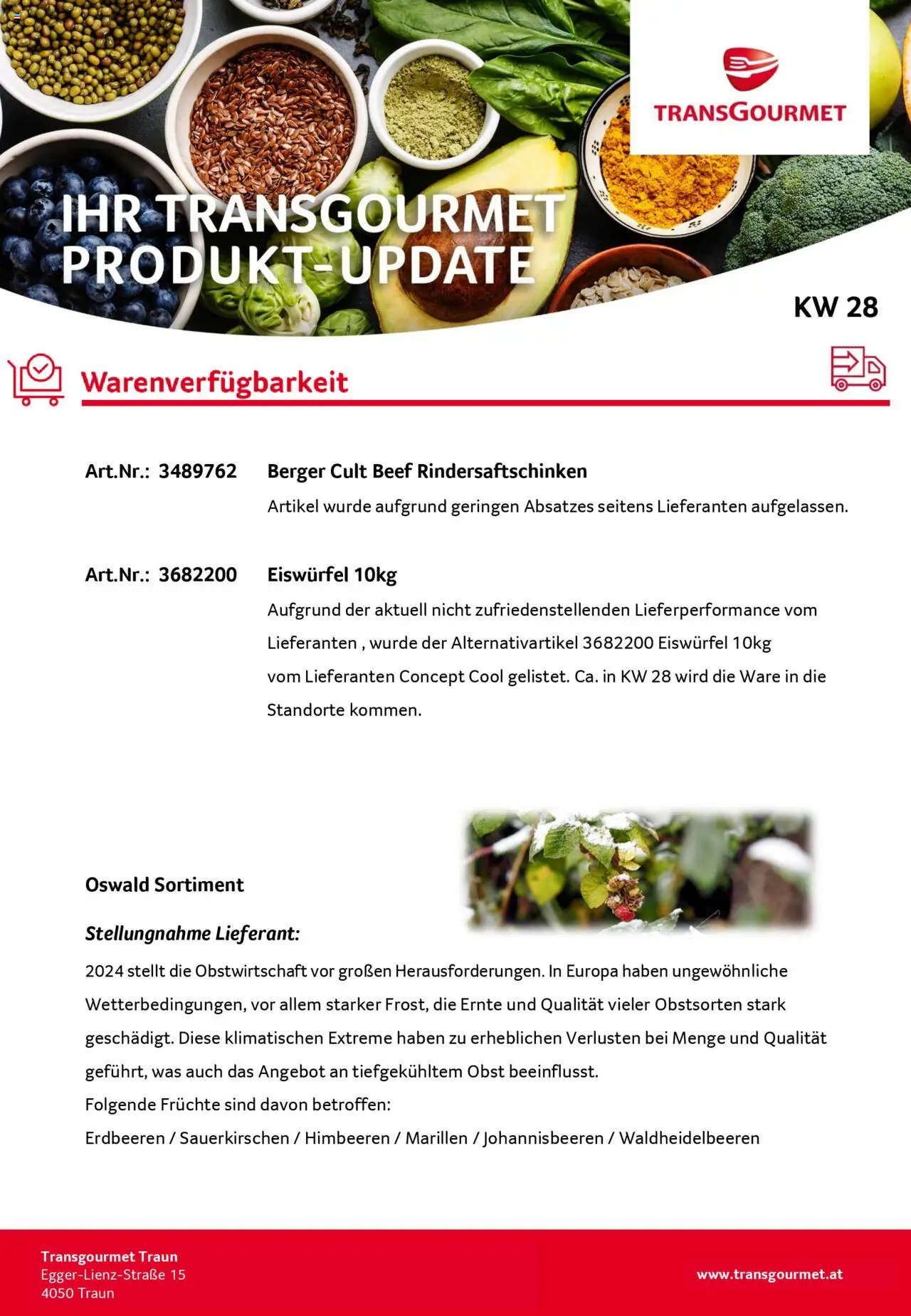 Transgourmet Produkt-Update