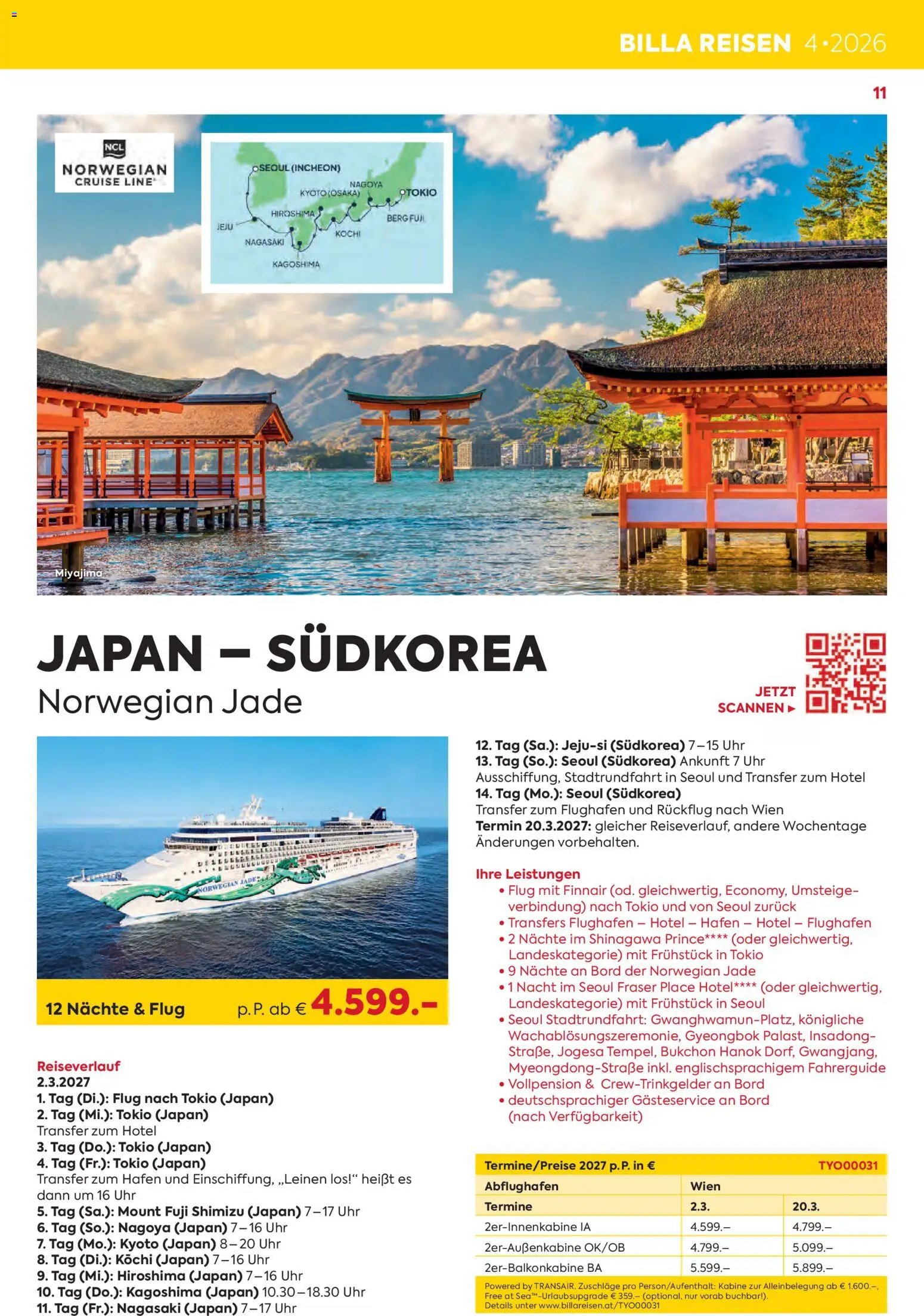 Billa - Billa Reise Kreuzfahrten Highlights