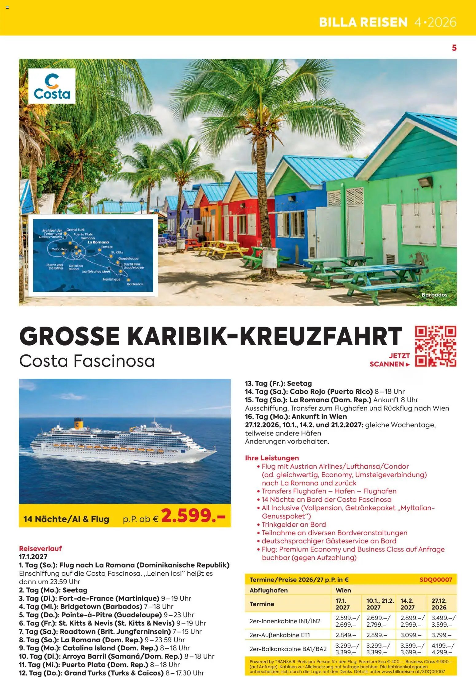 Billa - Billa Reise Kreuzfahrten Highlights