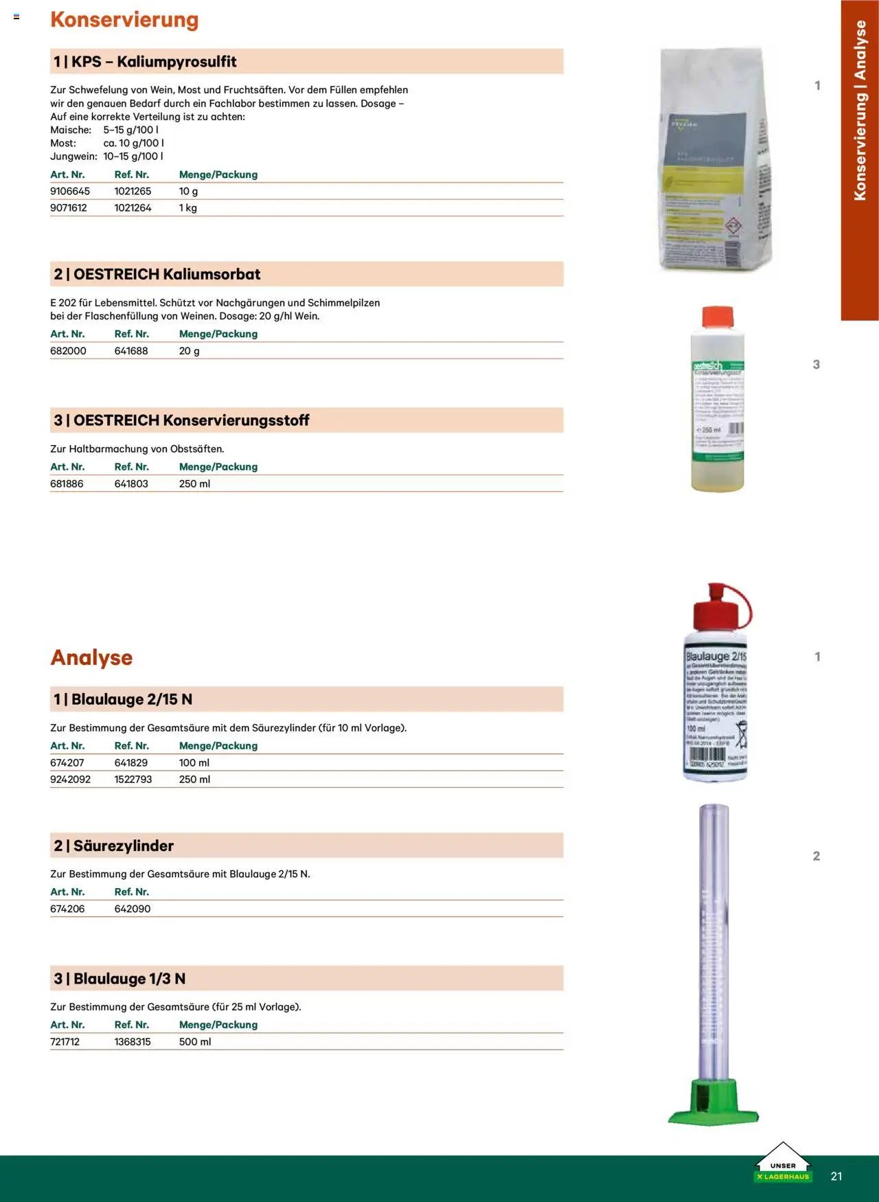 Lagerhaus Katalog Most & Saft