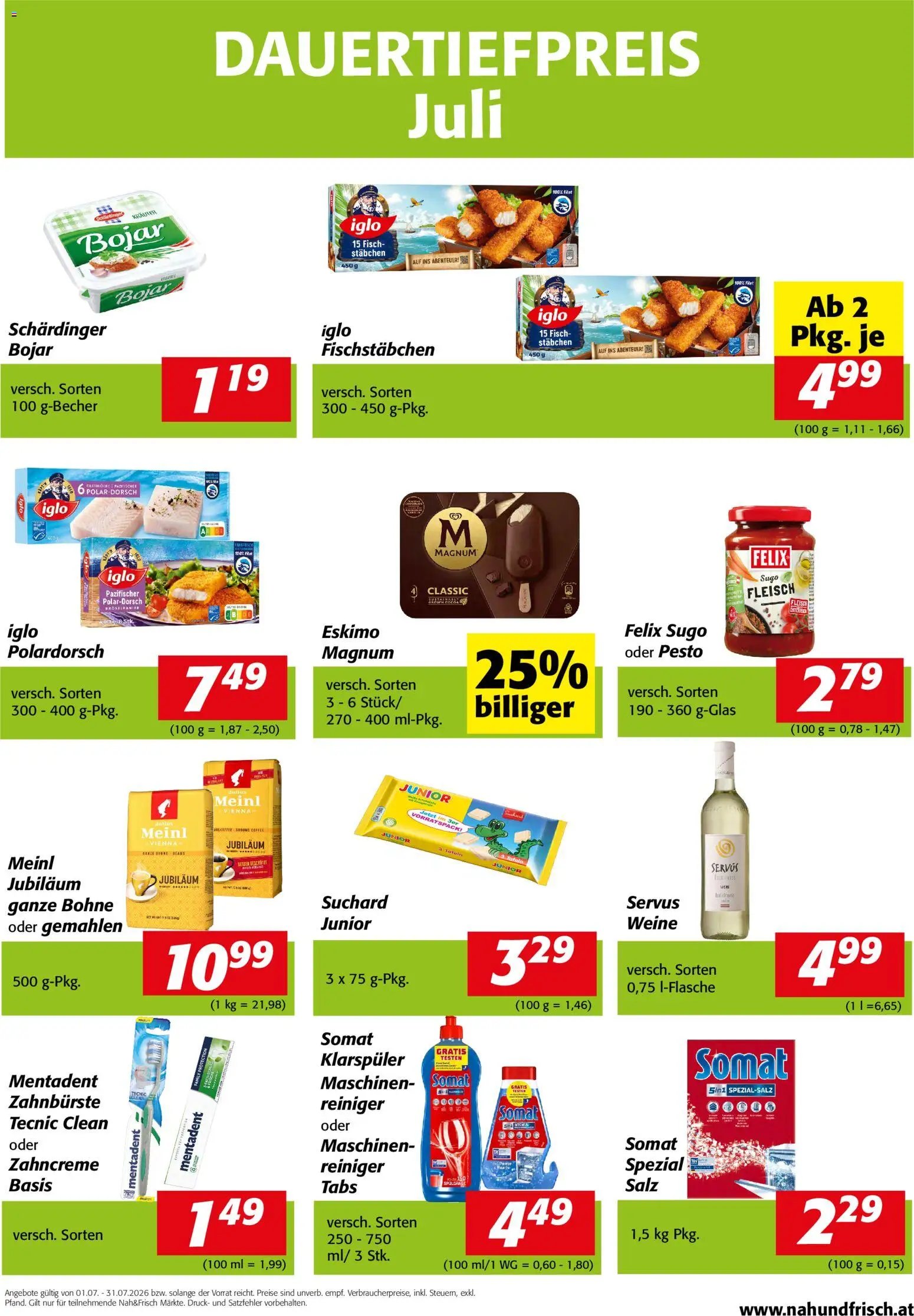 Nah und Frisch - Dauertiefpreise Juli