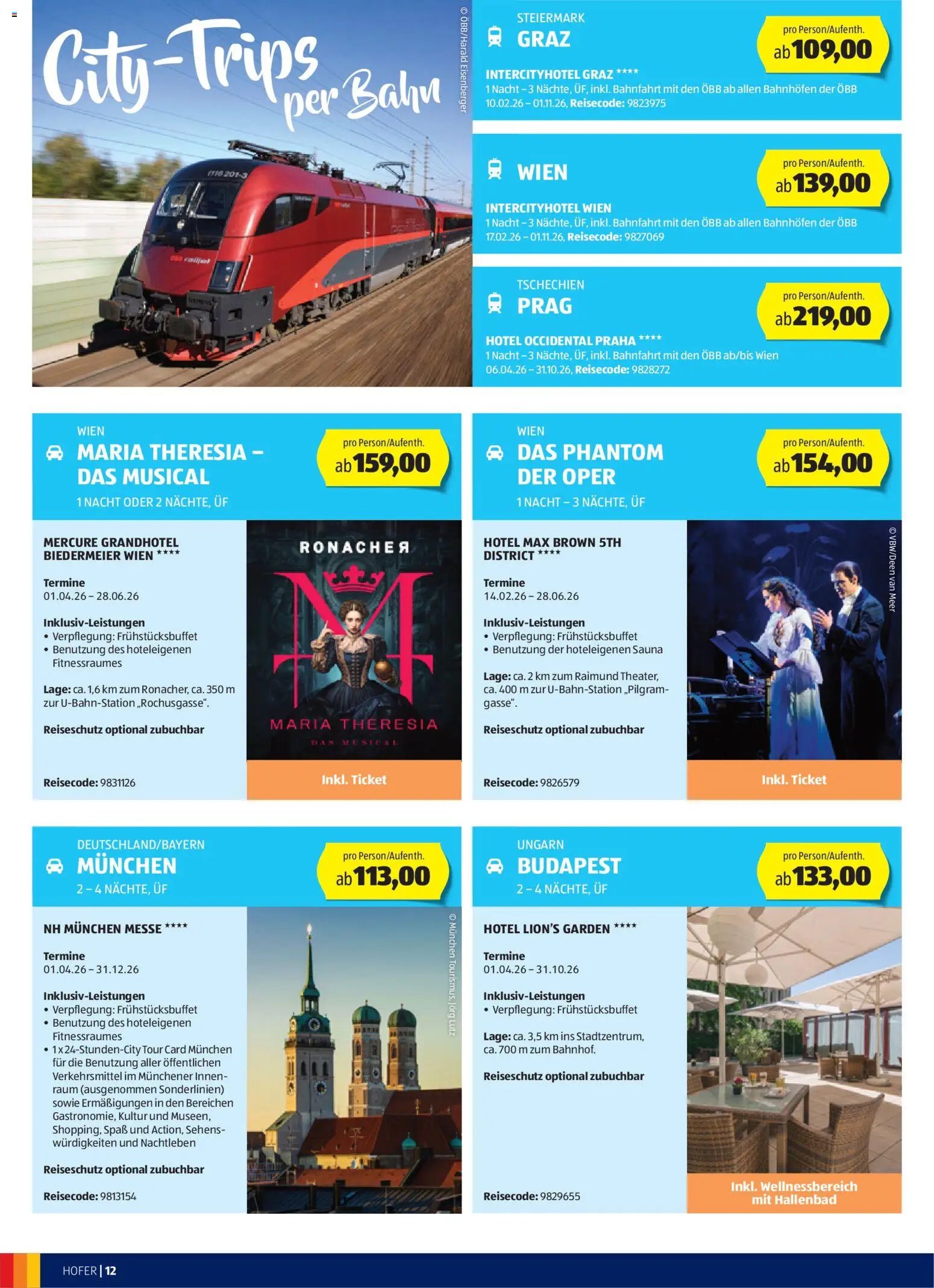 Hofer Reisen Flugblatt