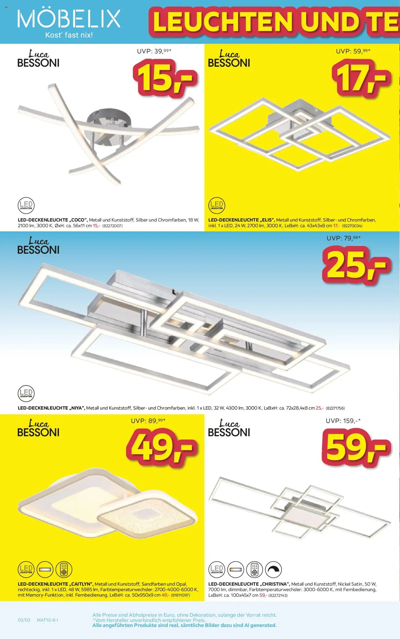 Möbelix LEUCHTEN UND TEPPICHE ZU JUBILÄUMSPREISEN