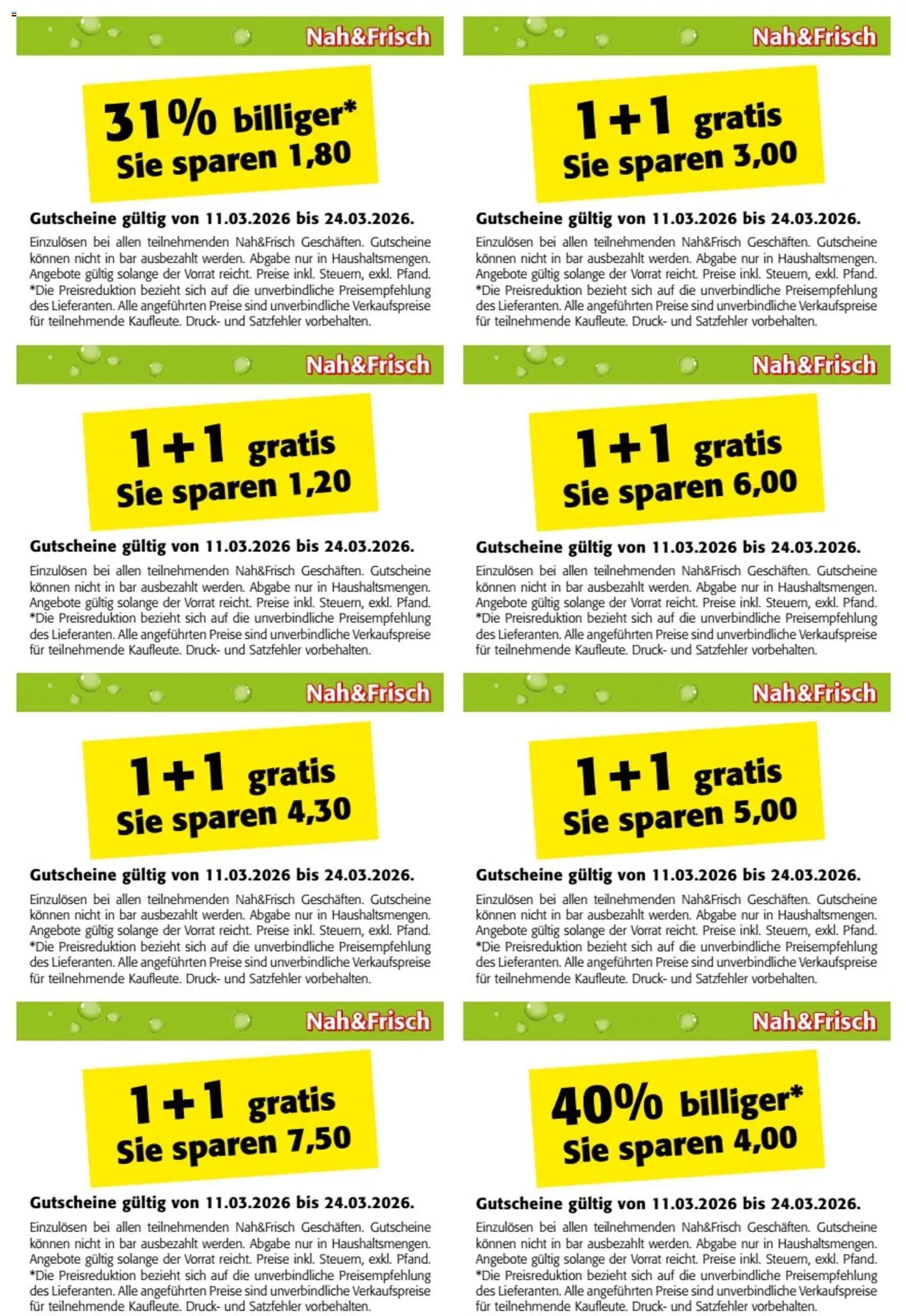 Nah und Frisch Gutscheinheft