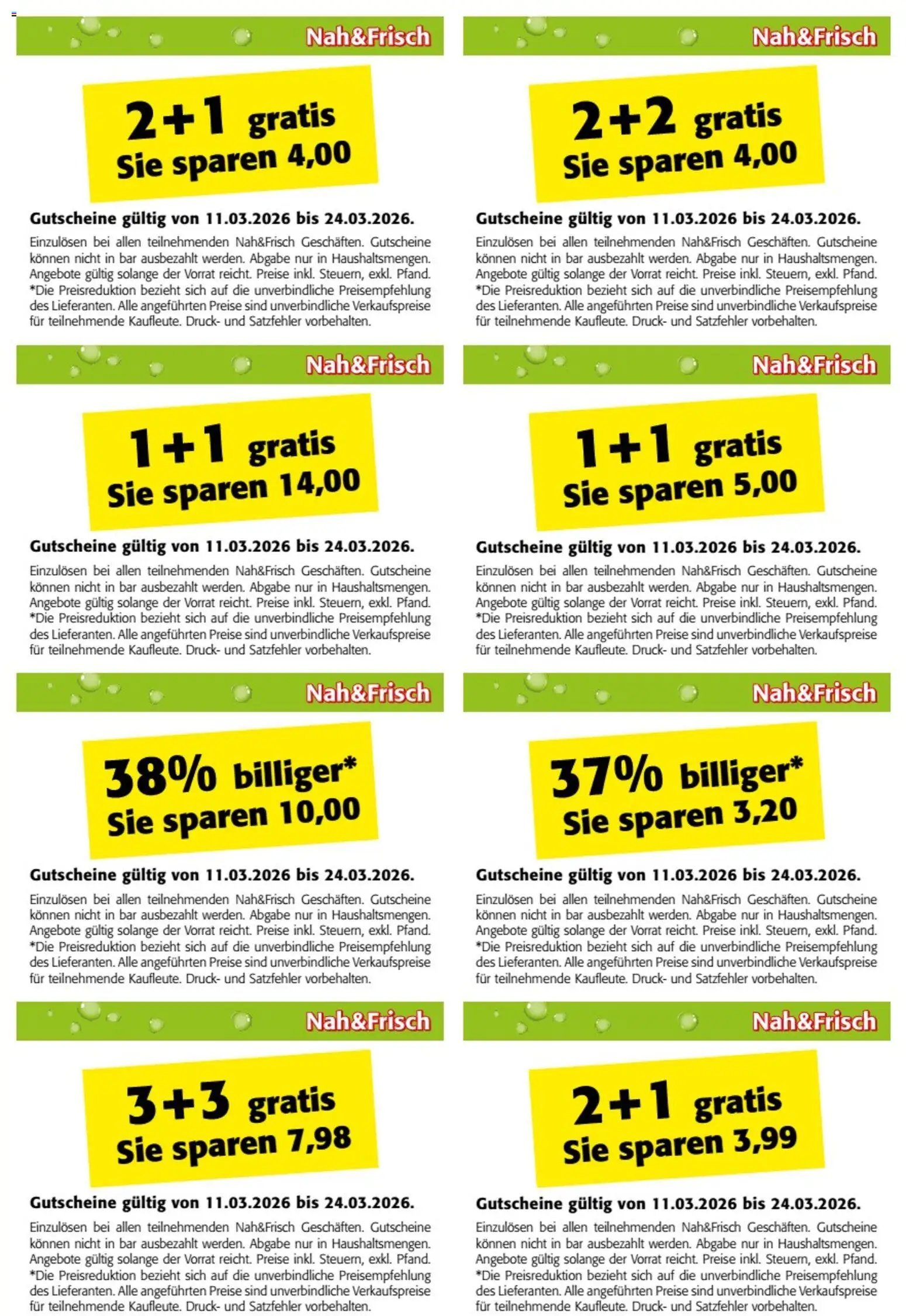 Nah und Frisch Gutscheinheft