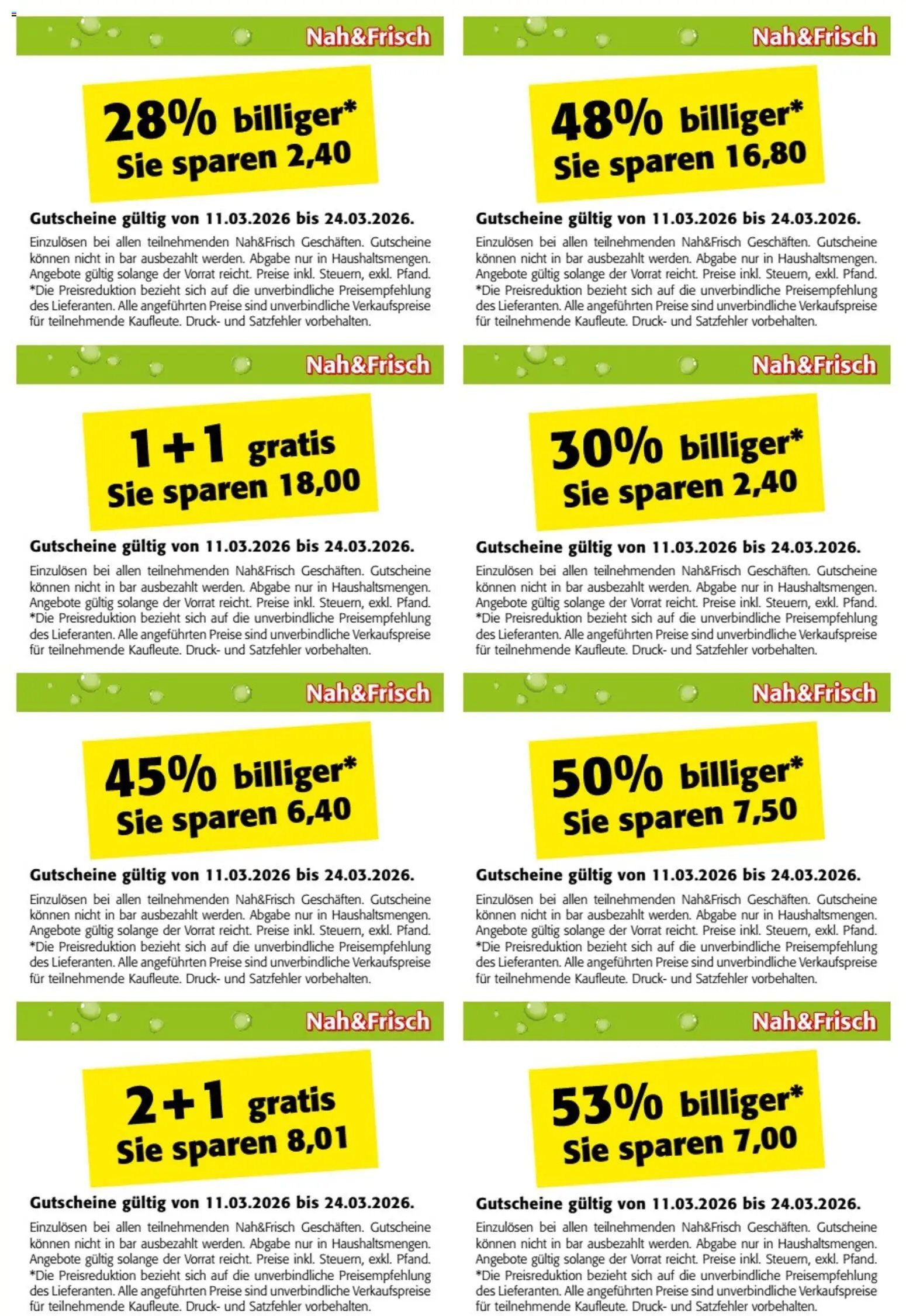 Nah und Frisch Gutscheinheft