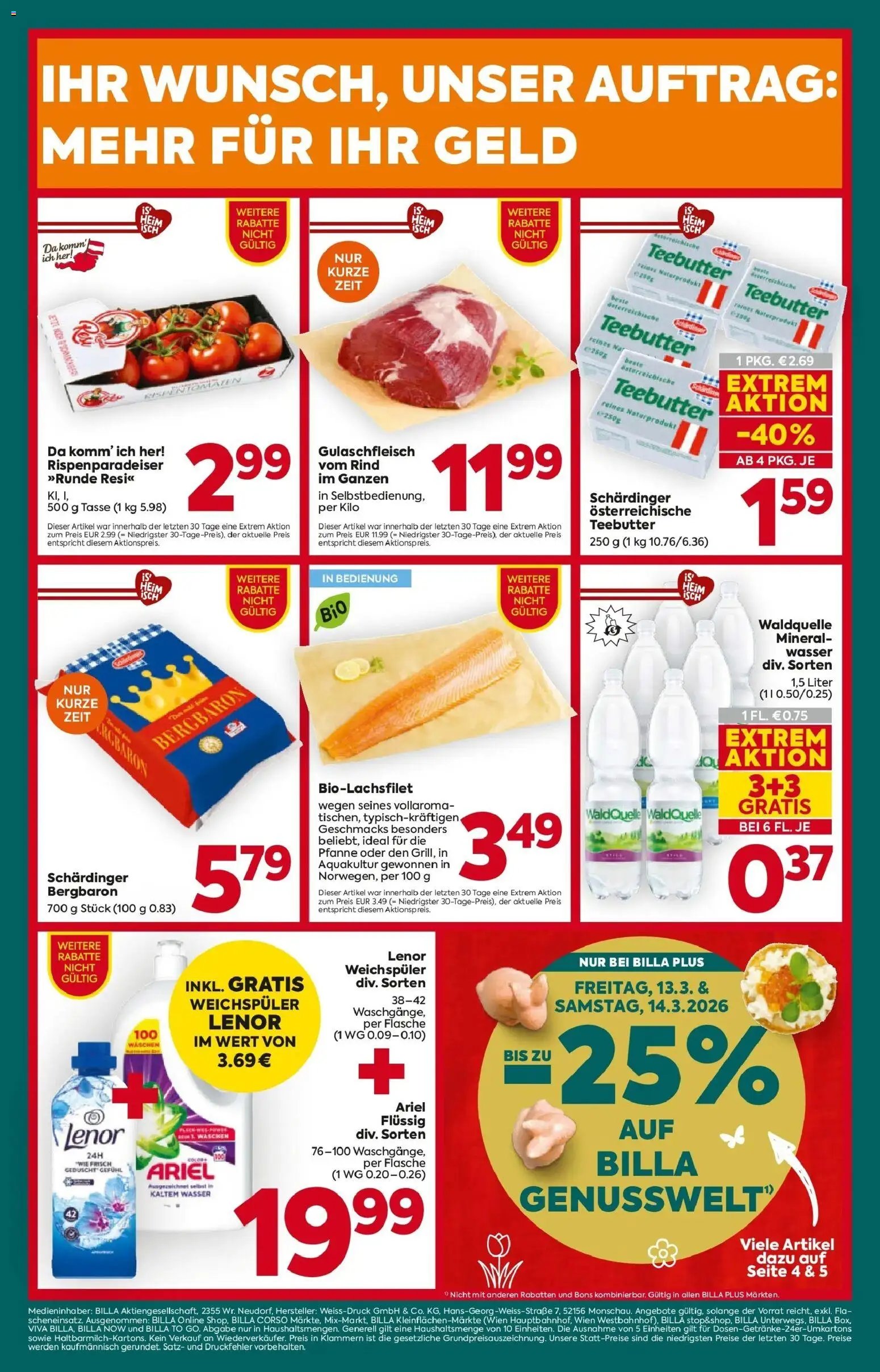 Billa Plus Flugblatt - Burgenland