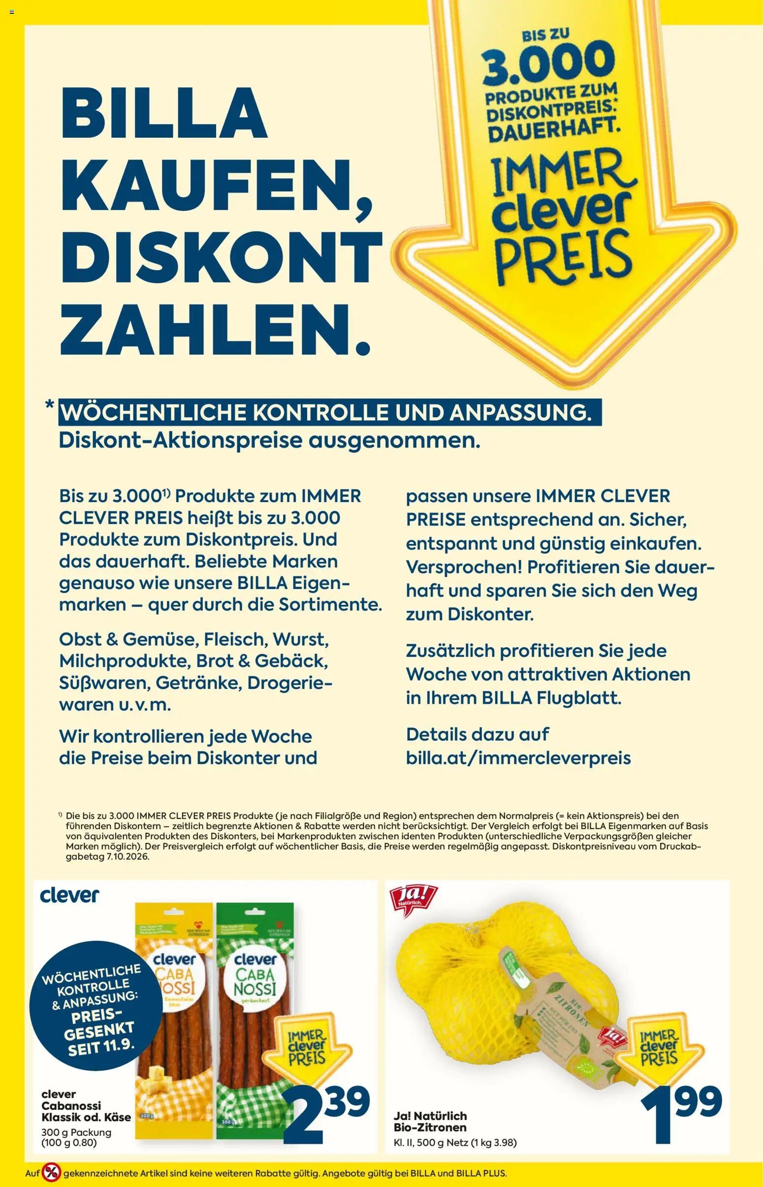 Billa Flugblatt