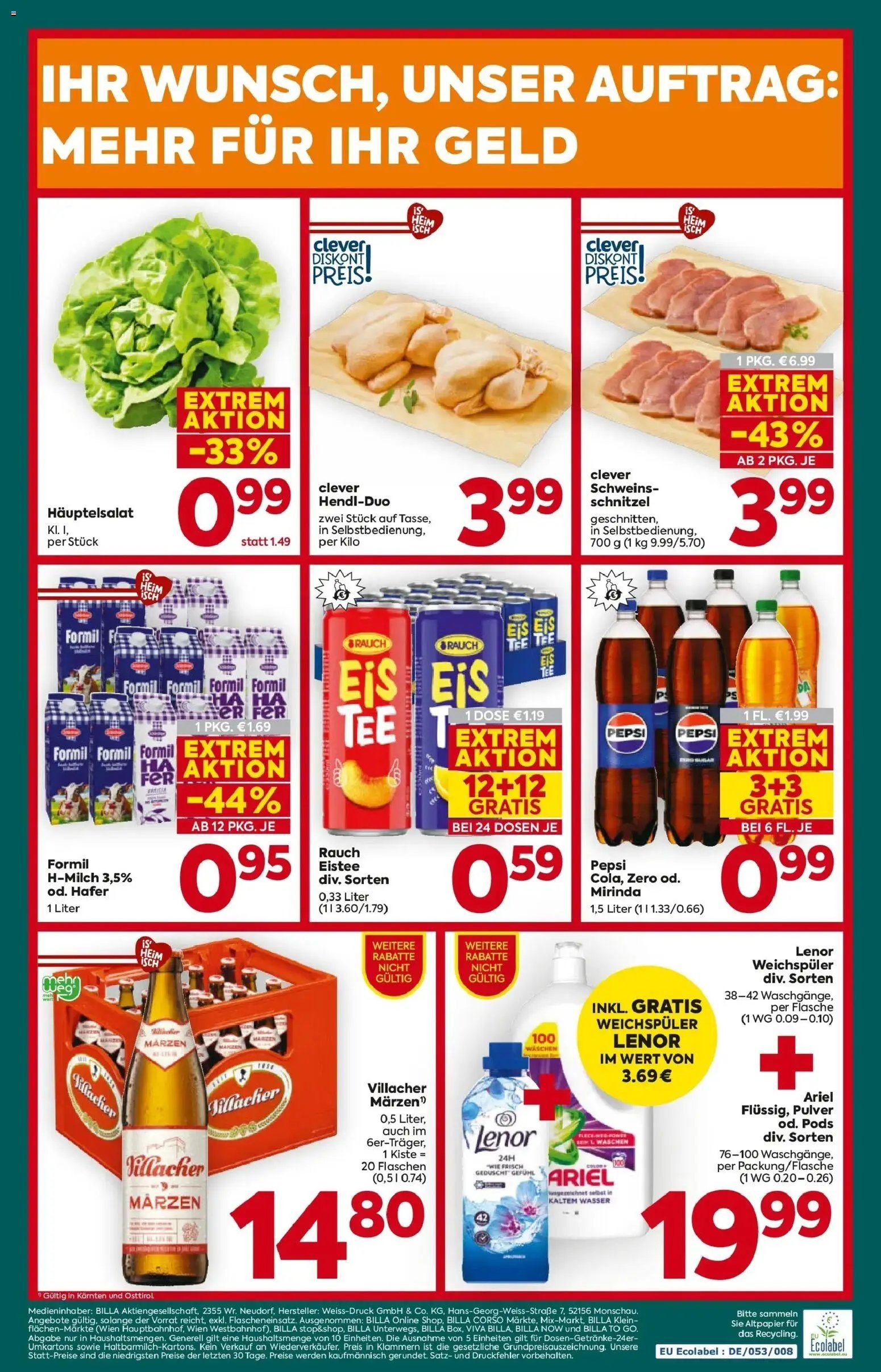 Billa Plus Flugblatt - Kärnten
