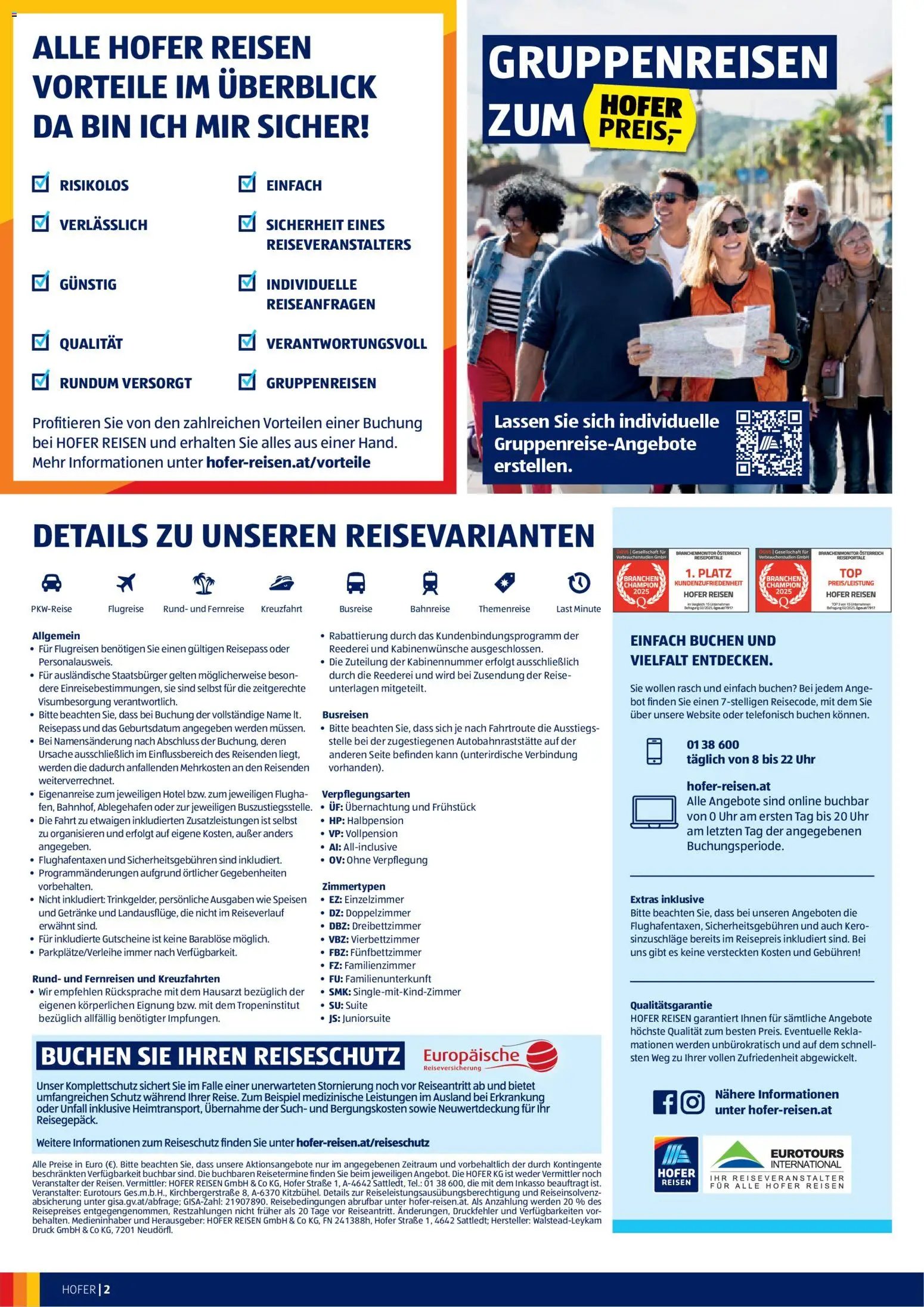 Hofer Reisen Flugblatt