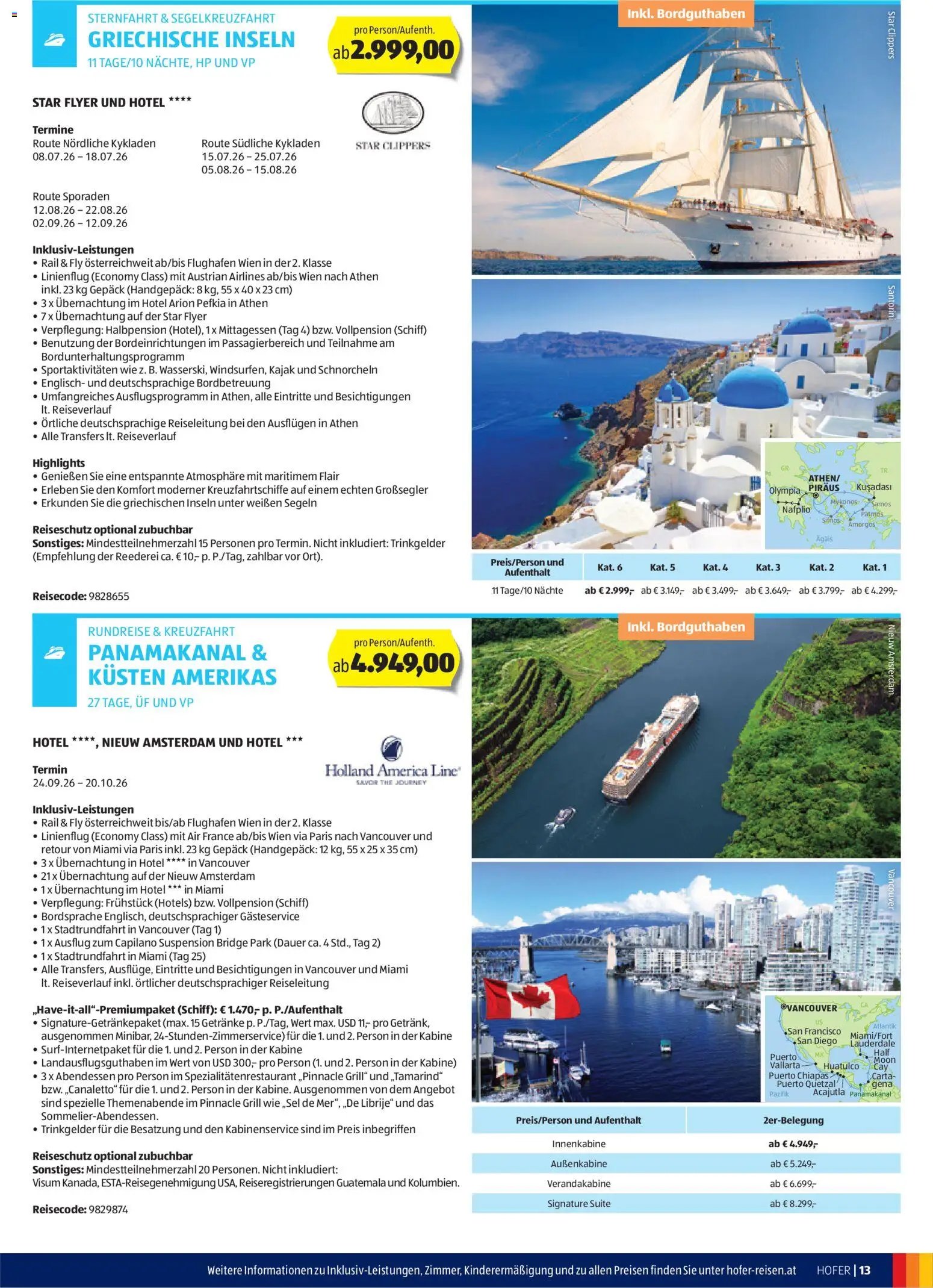 Hofer Reisen Flugblatt