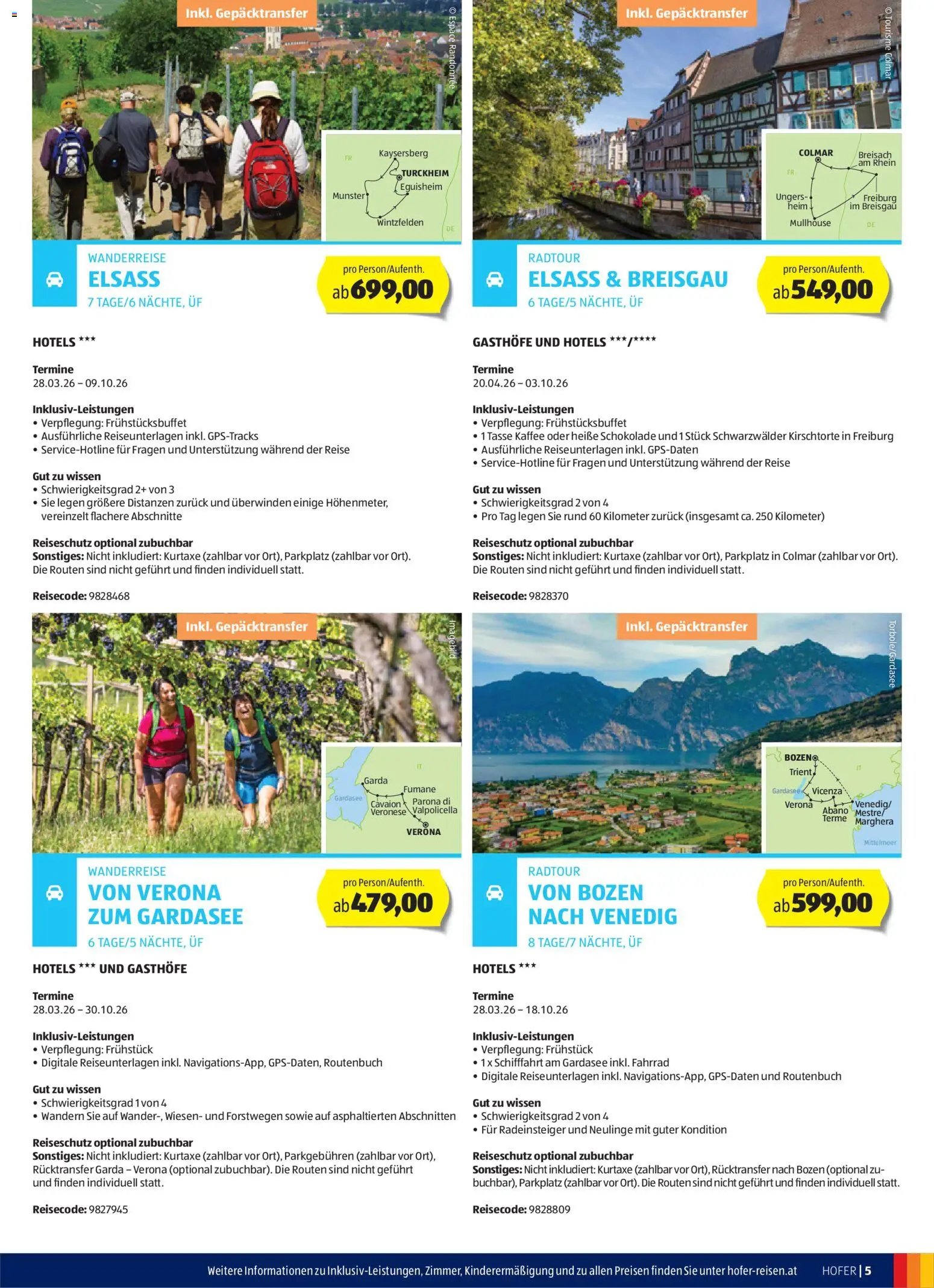 Hofer Reisen Flugblatt