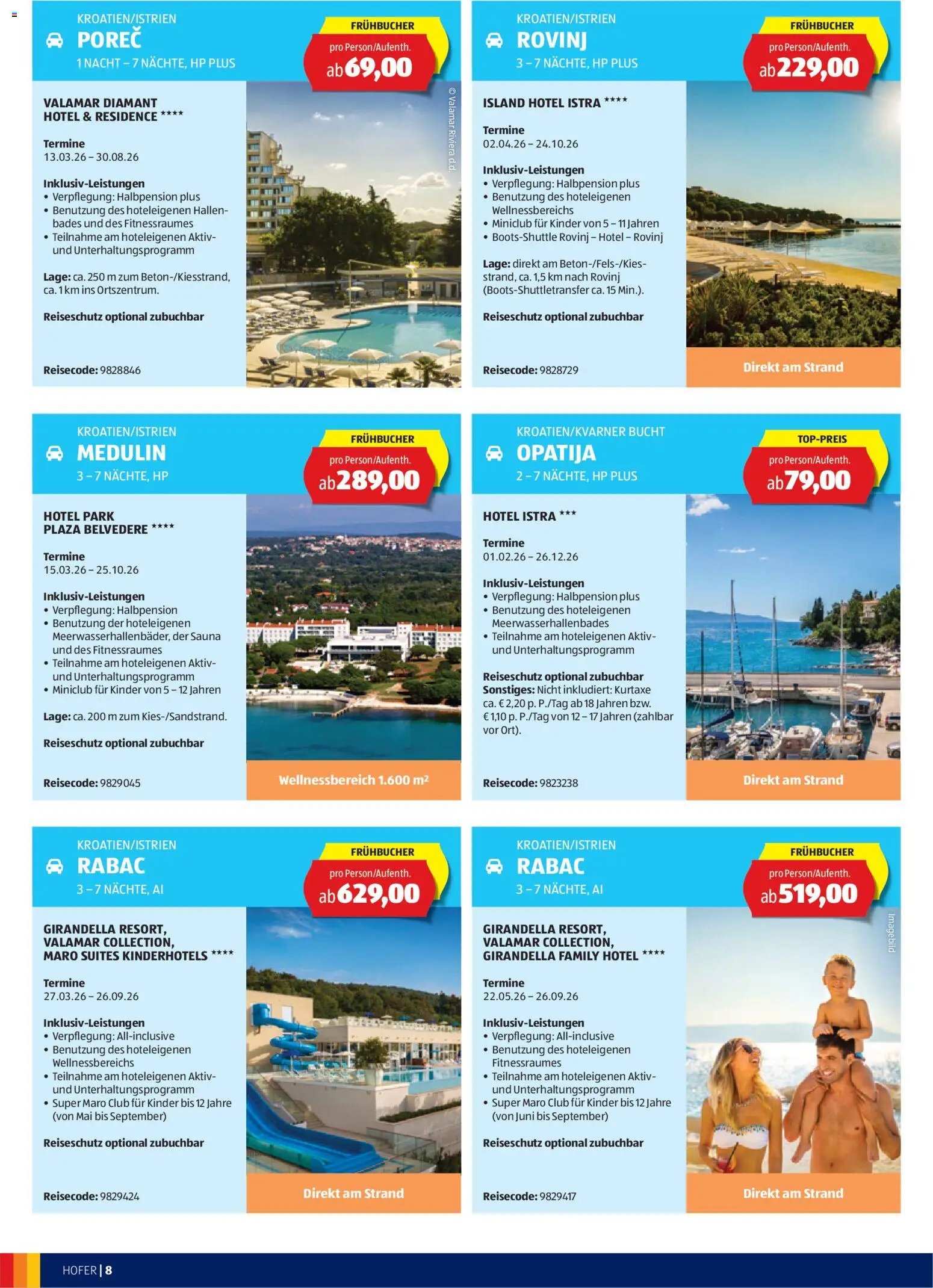 Hofer Reisen Flugblatt