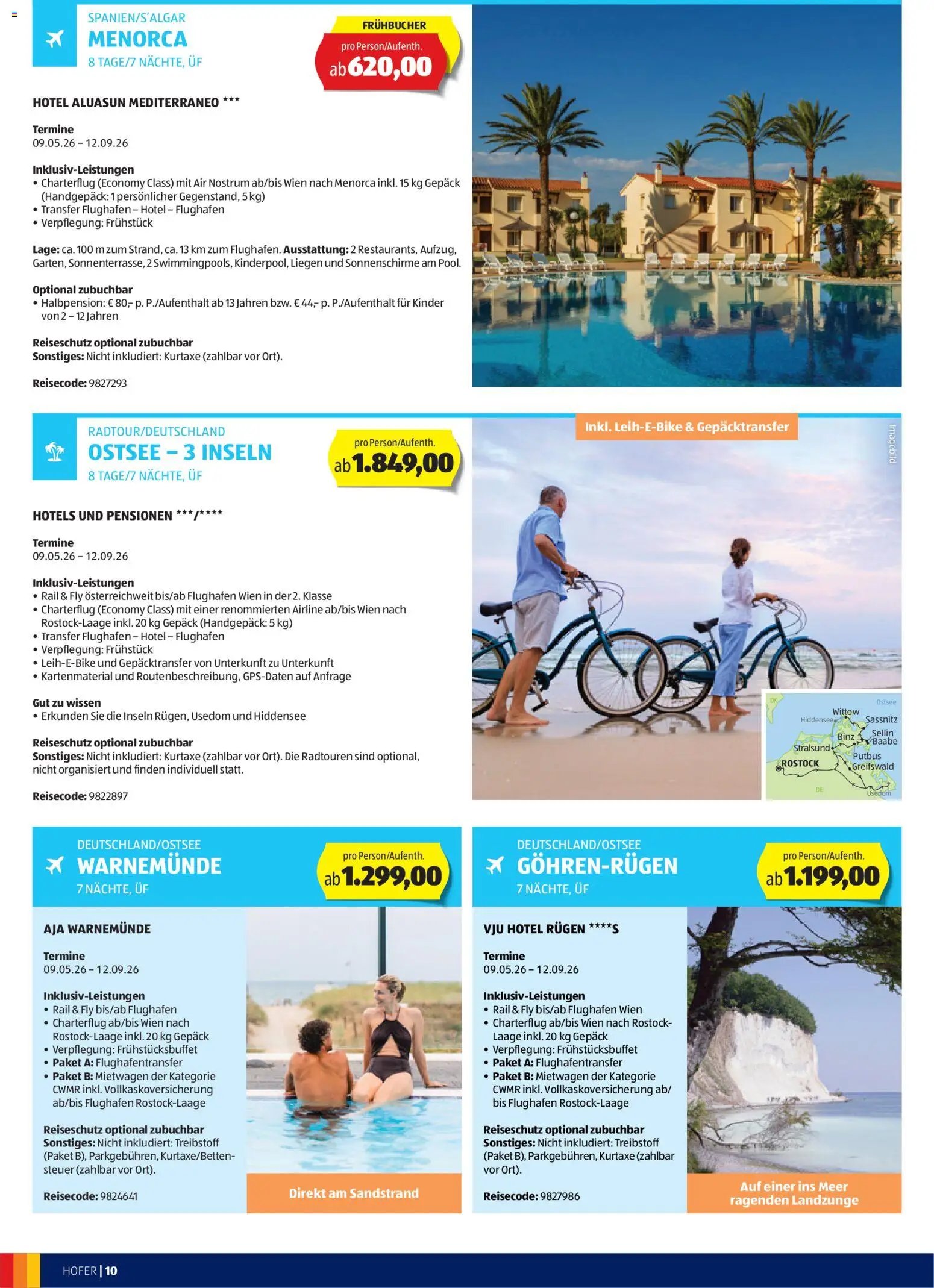 Hofer Reisen Flugblatt