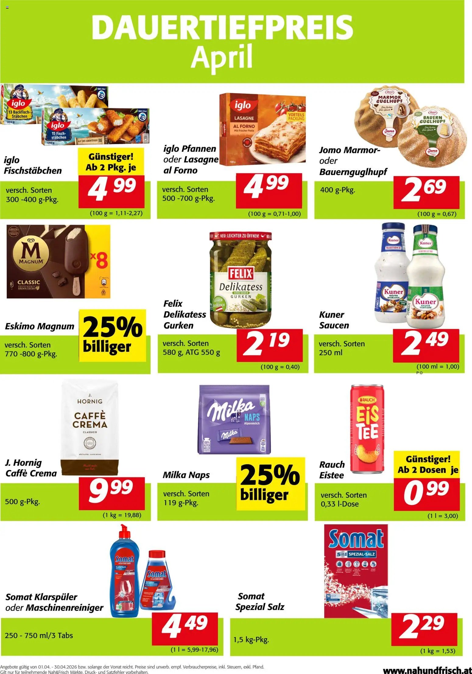 Nah und Frisch Dauertiefpreise April