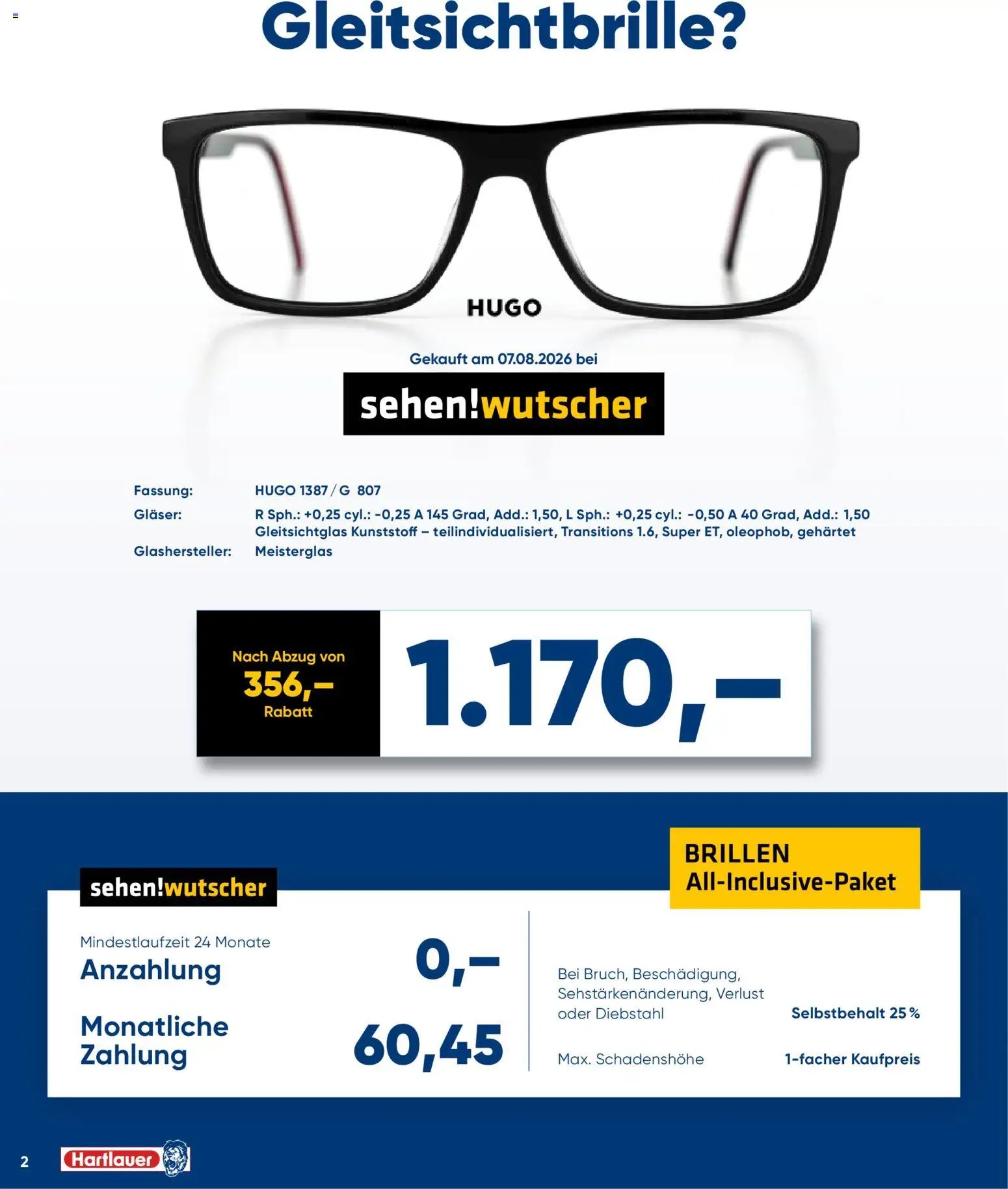 Hartlauer Gleitsichtbrille? Vergleichen zahlt sich aus!