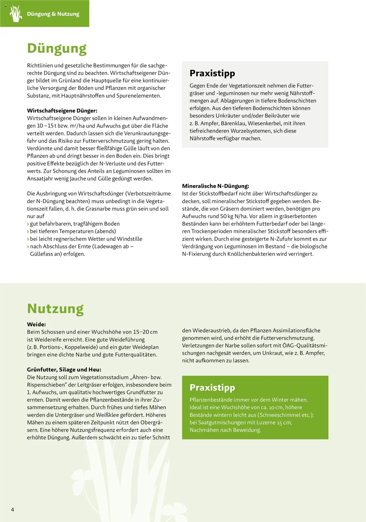 Lagerhaus Grünland  2026 / 2027 / 2028