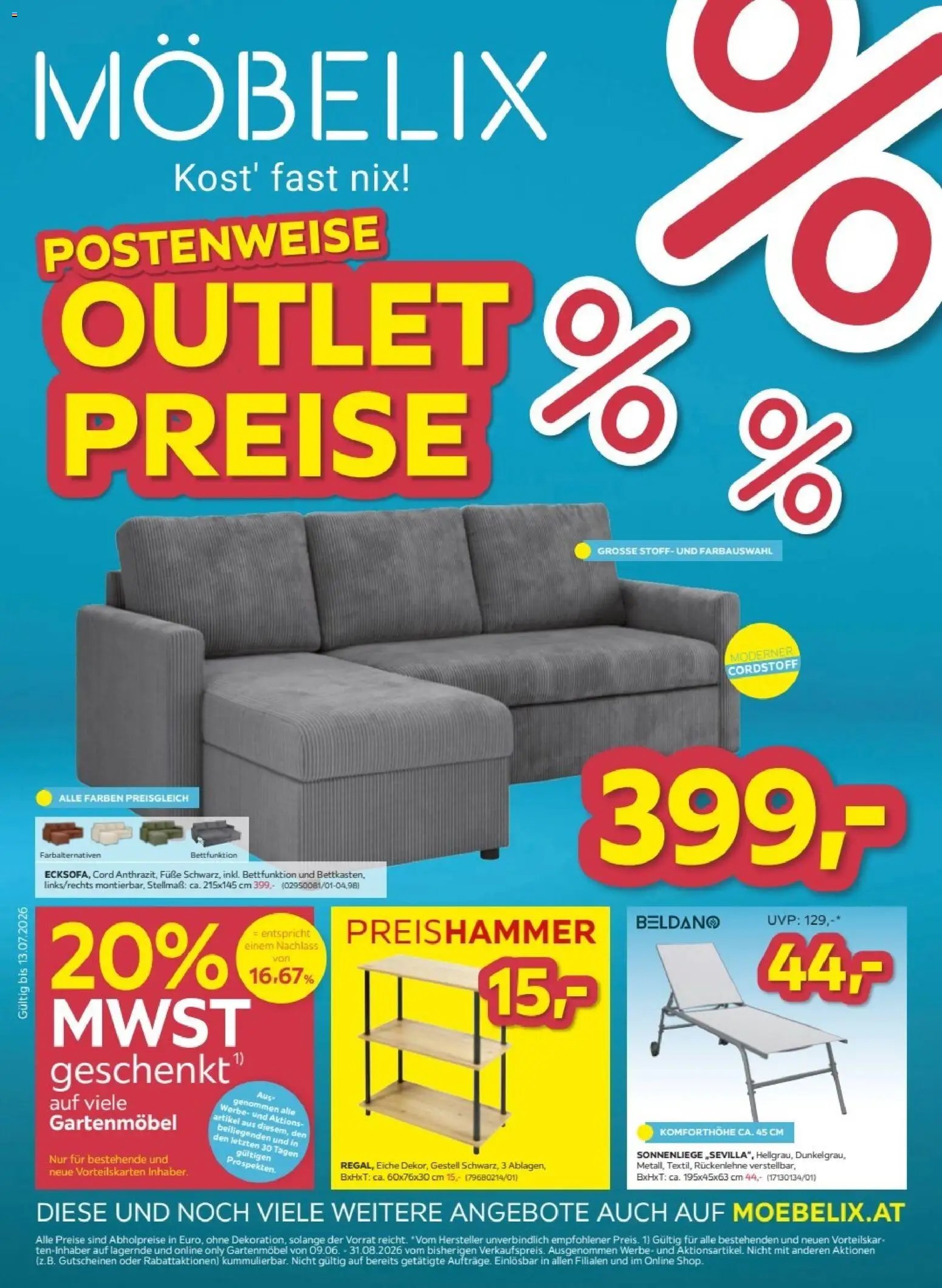 Möbelix Postenweise Outlet Preise