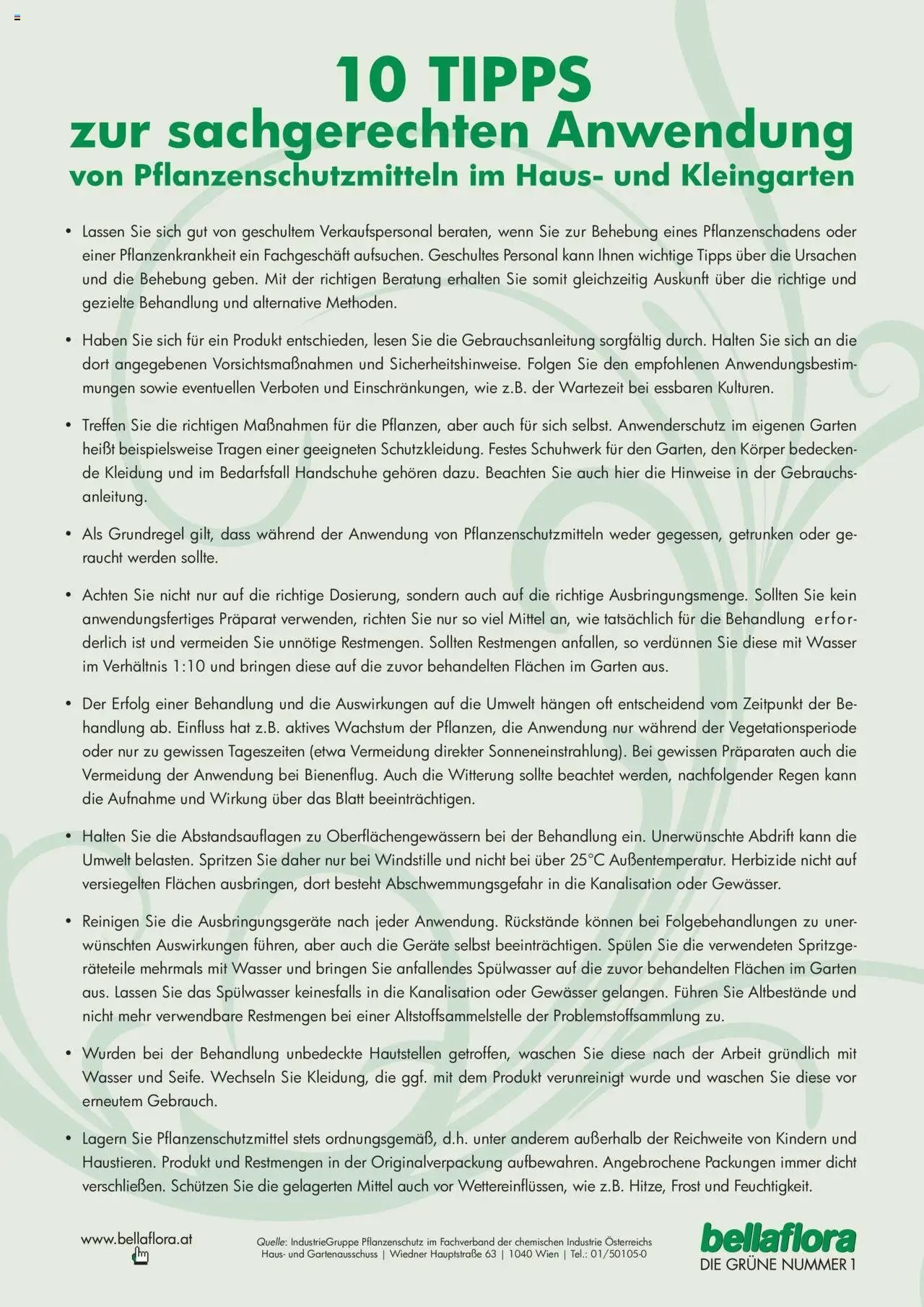 bellaflora - 10 Tipps rund um Pflanzenschutzmittel