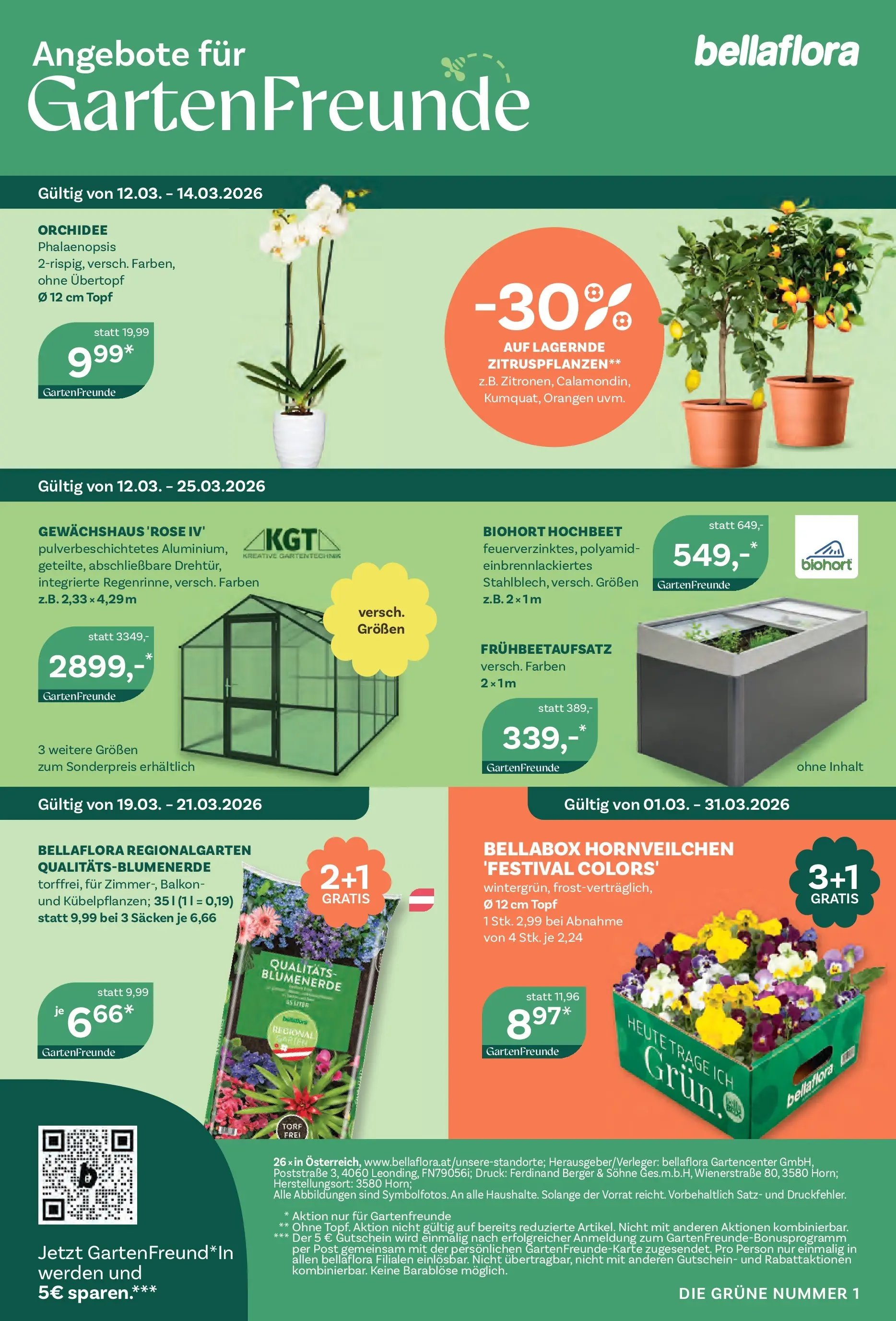 bellaflora Flugblatt - Villach, Wien, Vösendorf