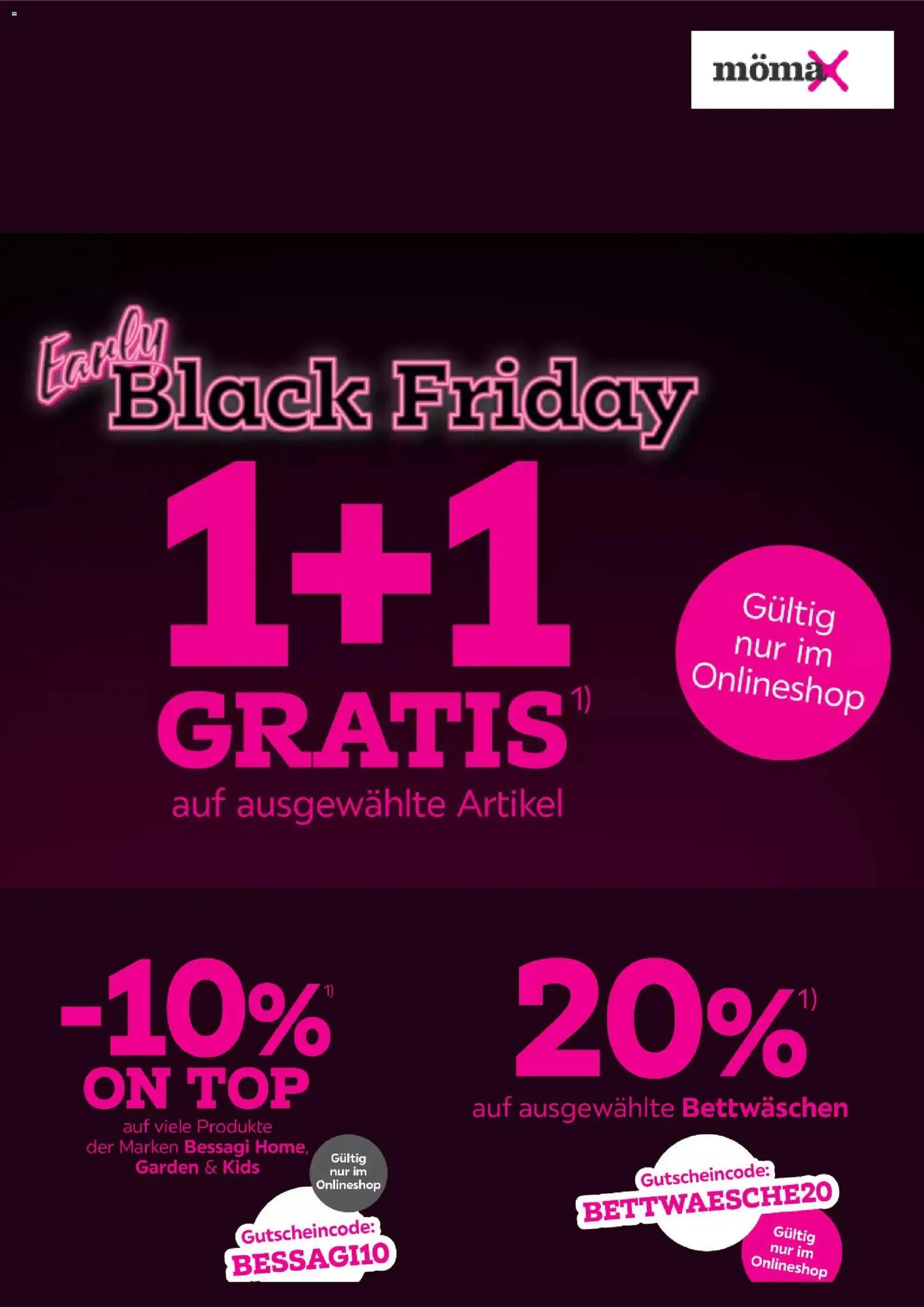 Mömax Black Friday Ankündigung