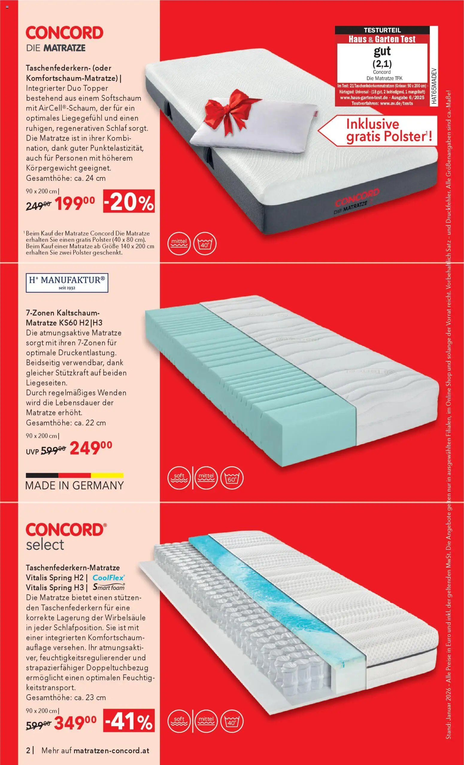 Matratzen Concord Flugblatt