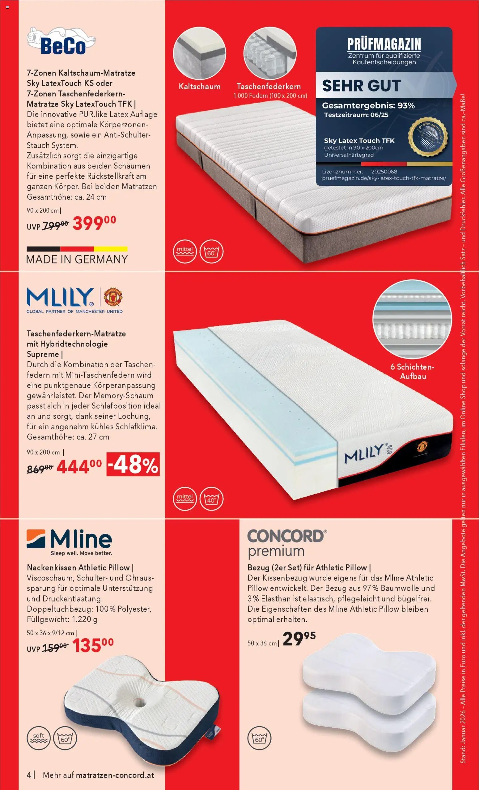 Matratzen Concord Flugblatt