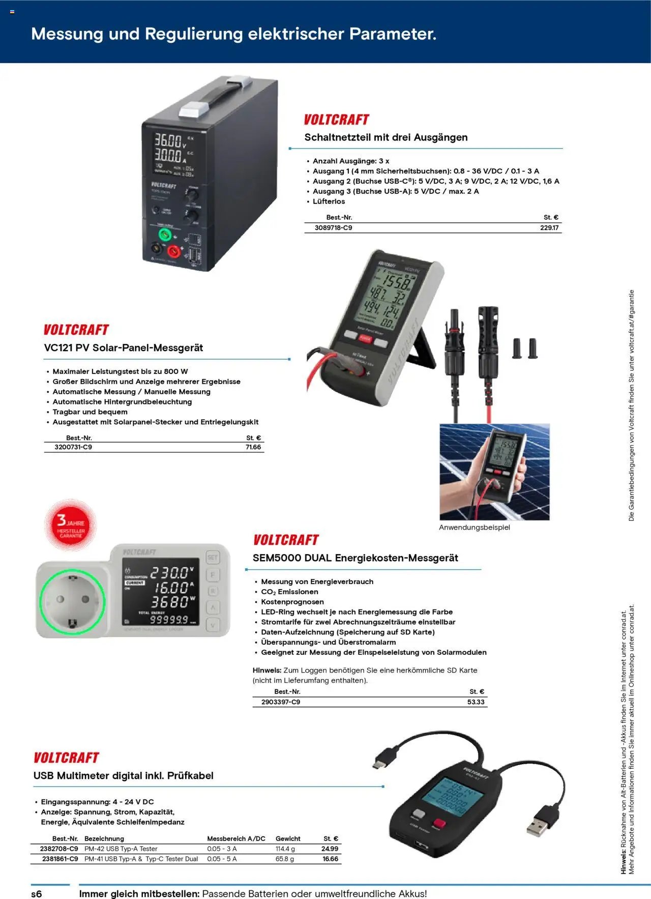 Conrad Katalog ungeplanter Bedarf