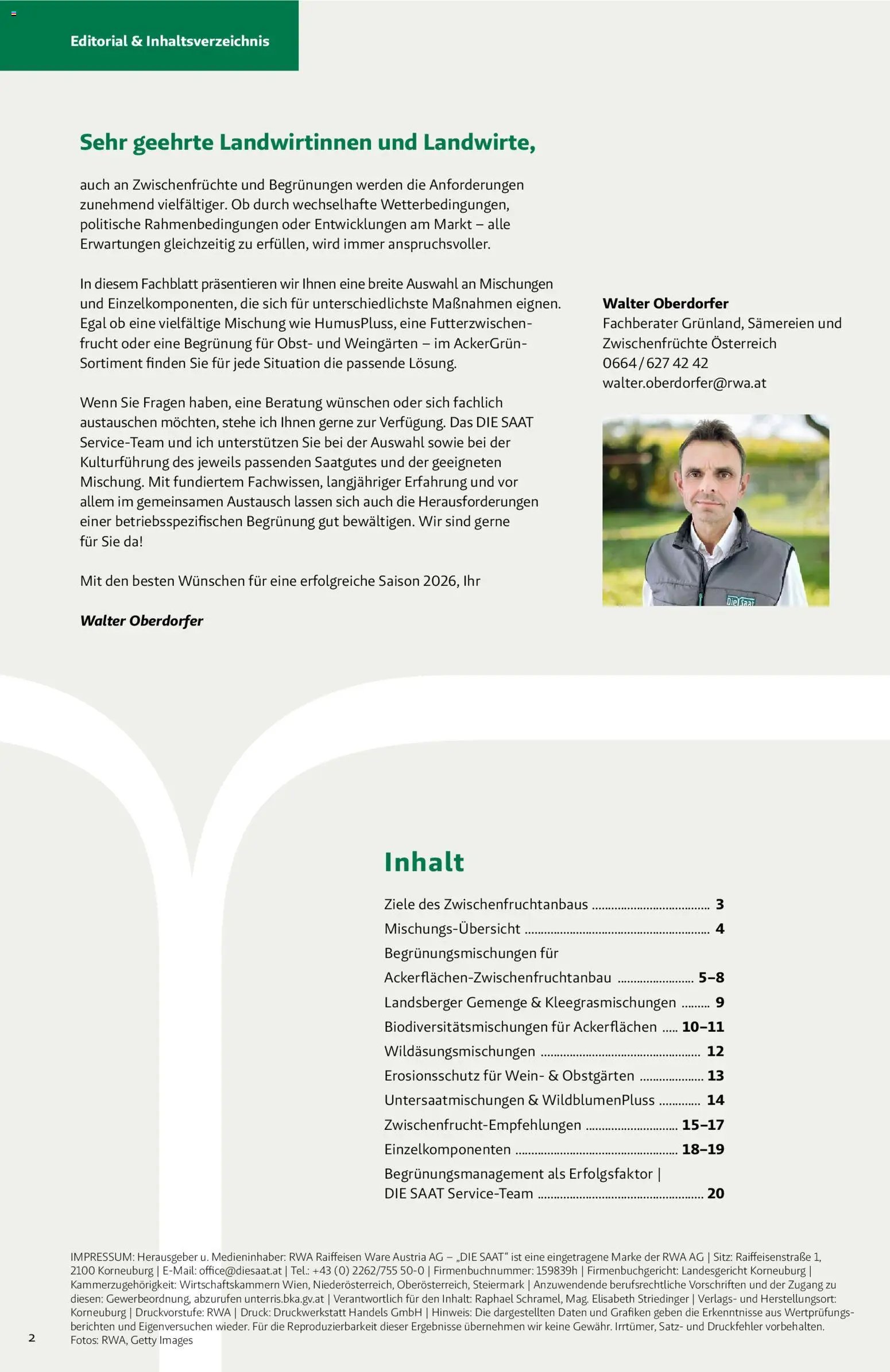 Lagerhaus Zwischenfrüchte und Begrünungen 2026