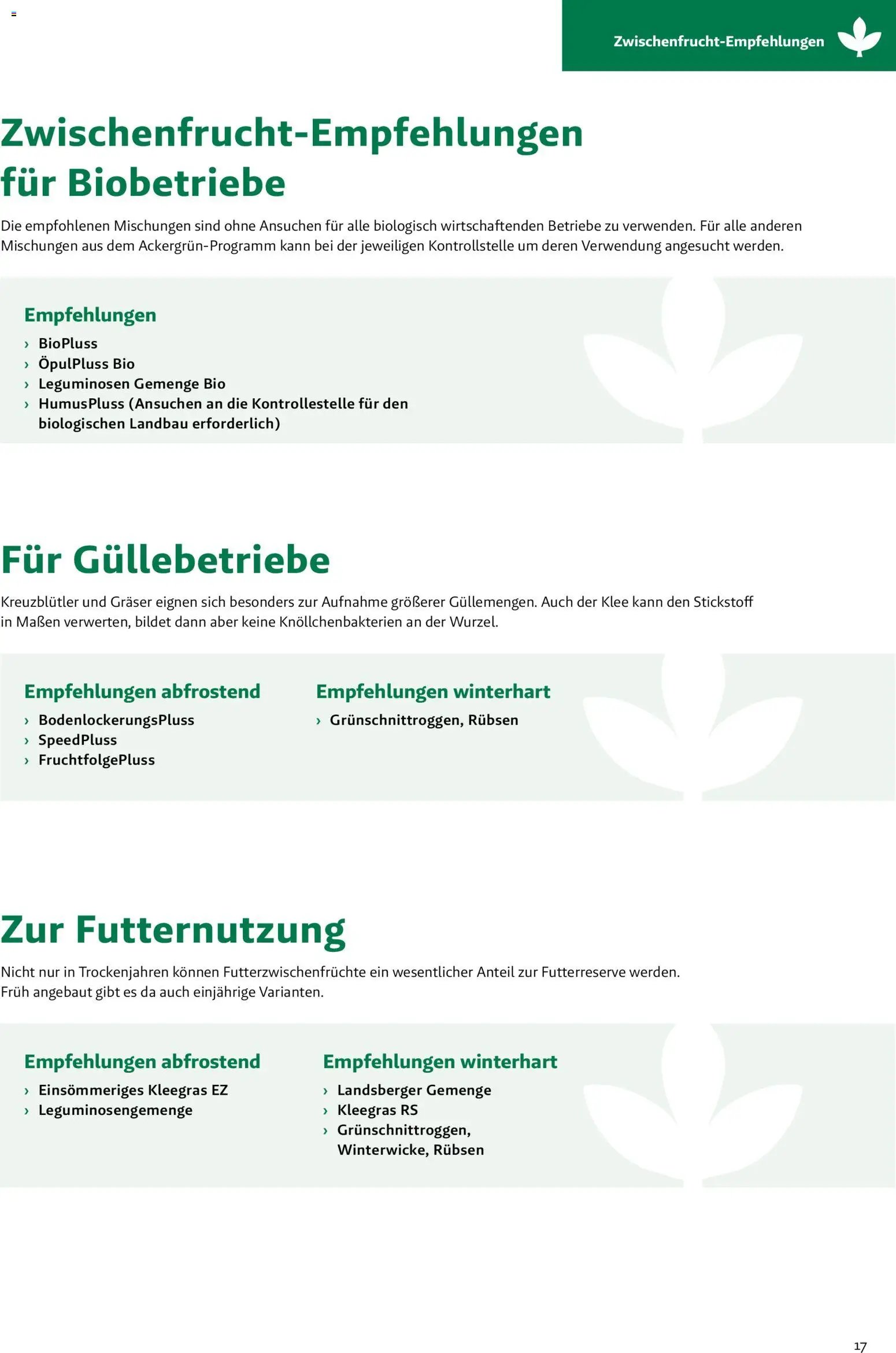 Lagerhaus Zwischenfrüchte und Begrünungen 2026