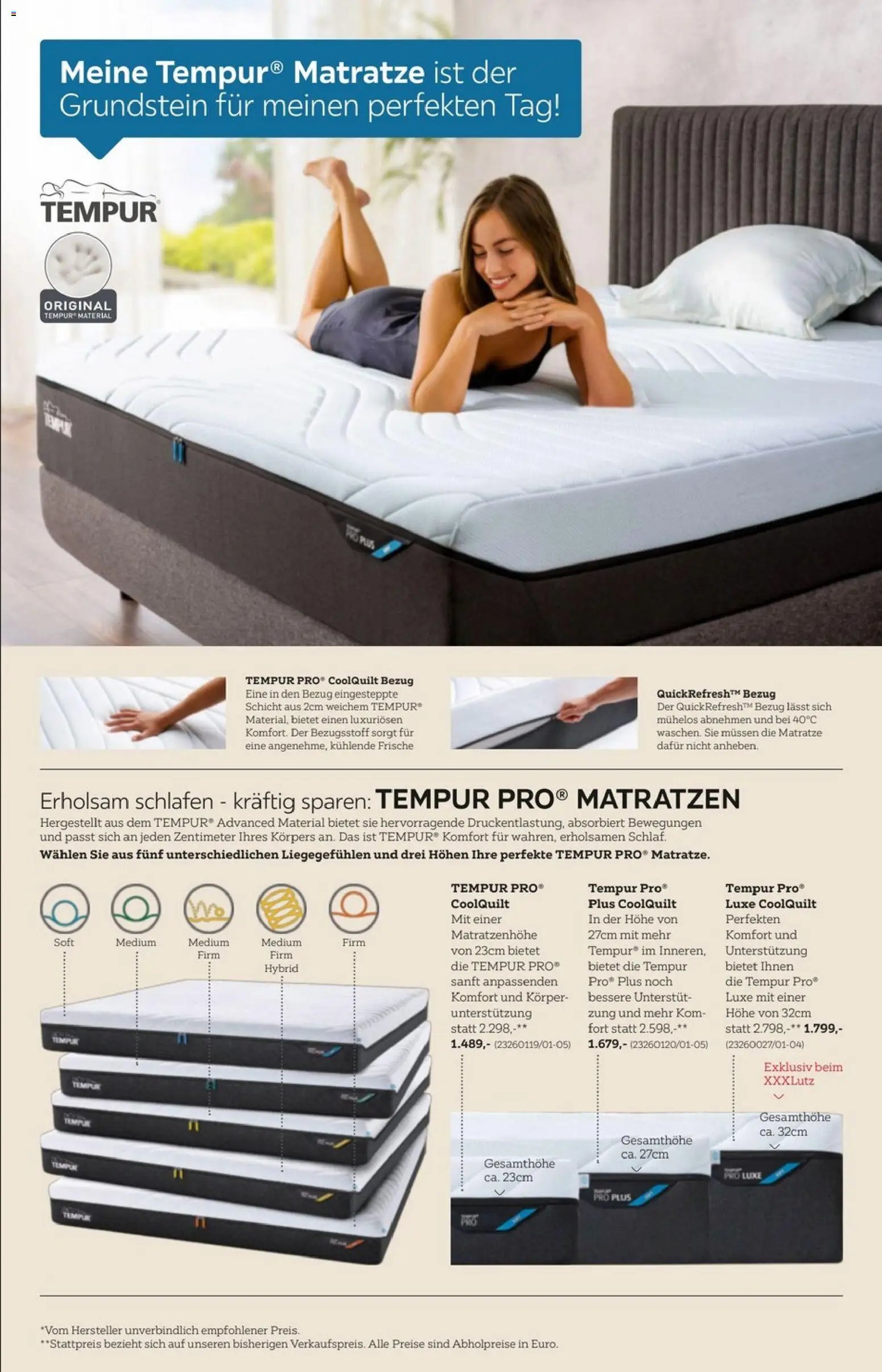 XXXLutz Tempur Pro Matratzen