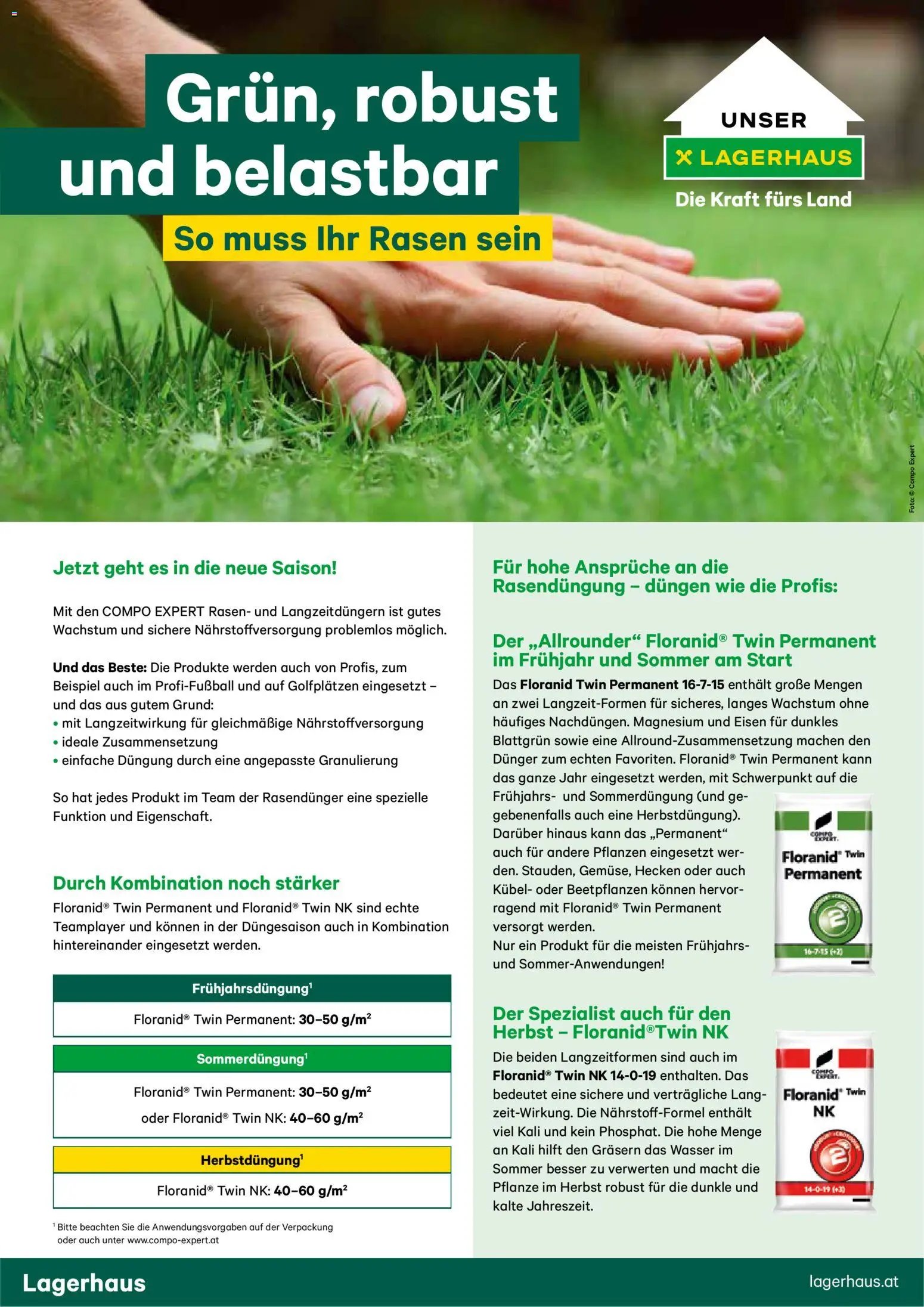 Lagerhaus  Rasen - Duengungsplan