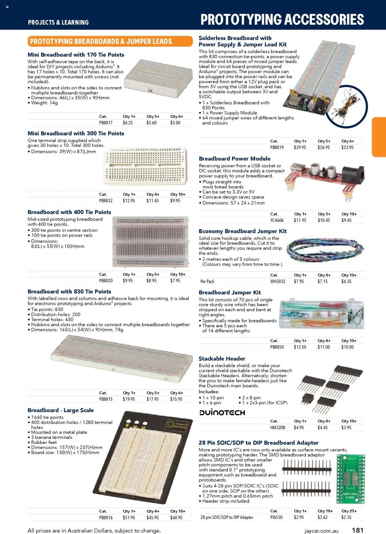 Jaycar Engineering & Scientific Catalogue 2025/2026  (2025-07-09 - 2026-07-09) | 181