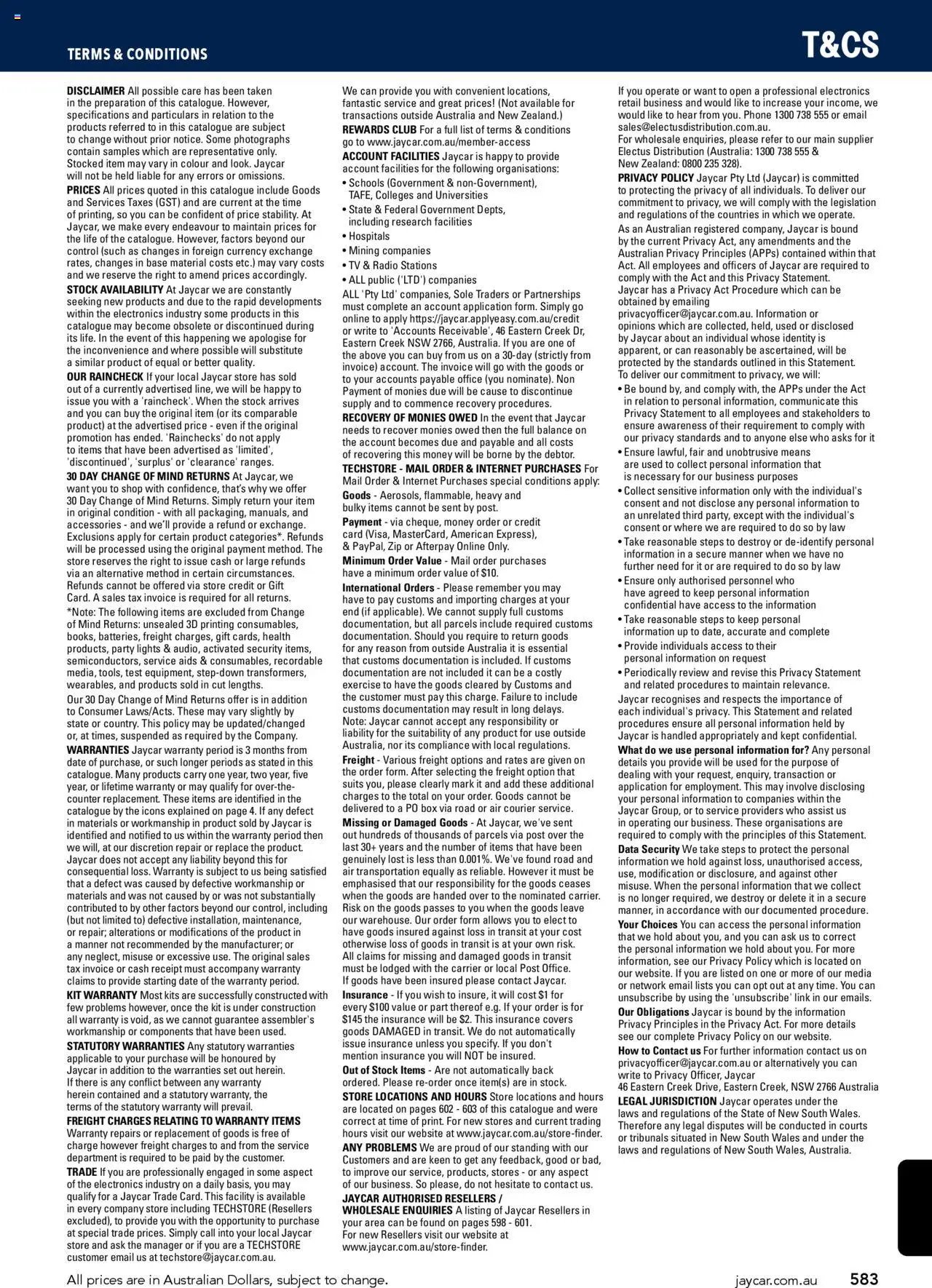 Jaycar Engineering & Scientific Catalogue 2025/2026  (2025-07-09 - 2026-07-09) | 583
