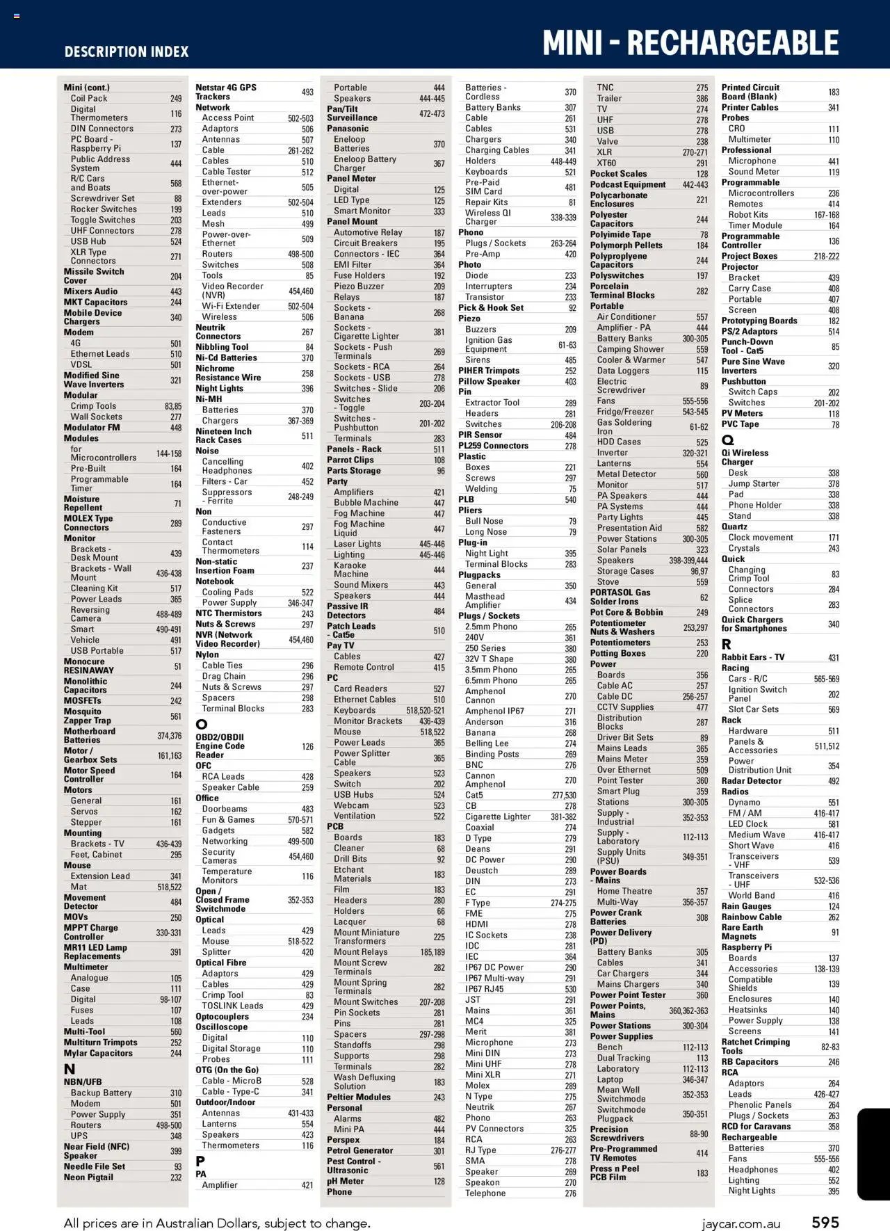 Jaycar Engineering & Scientific Catalogue 2025/2026  (2025-07-09 - 2026-07-09) | 595