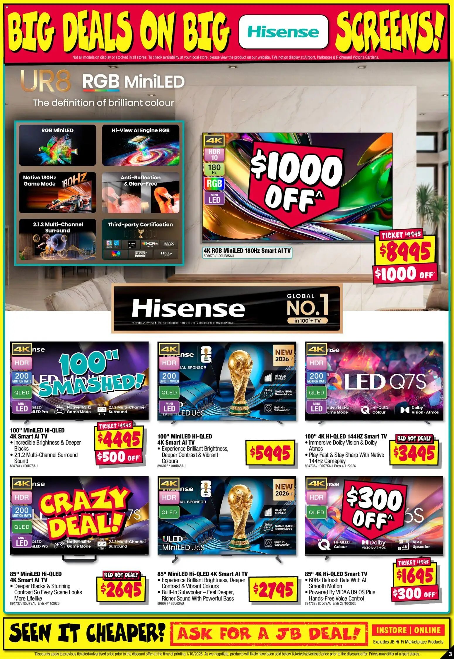 JB Hi-Fi catalogue Hisense Sellout