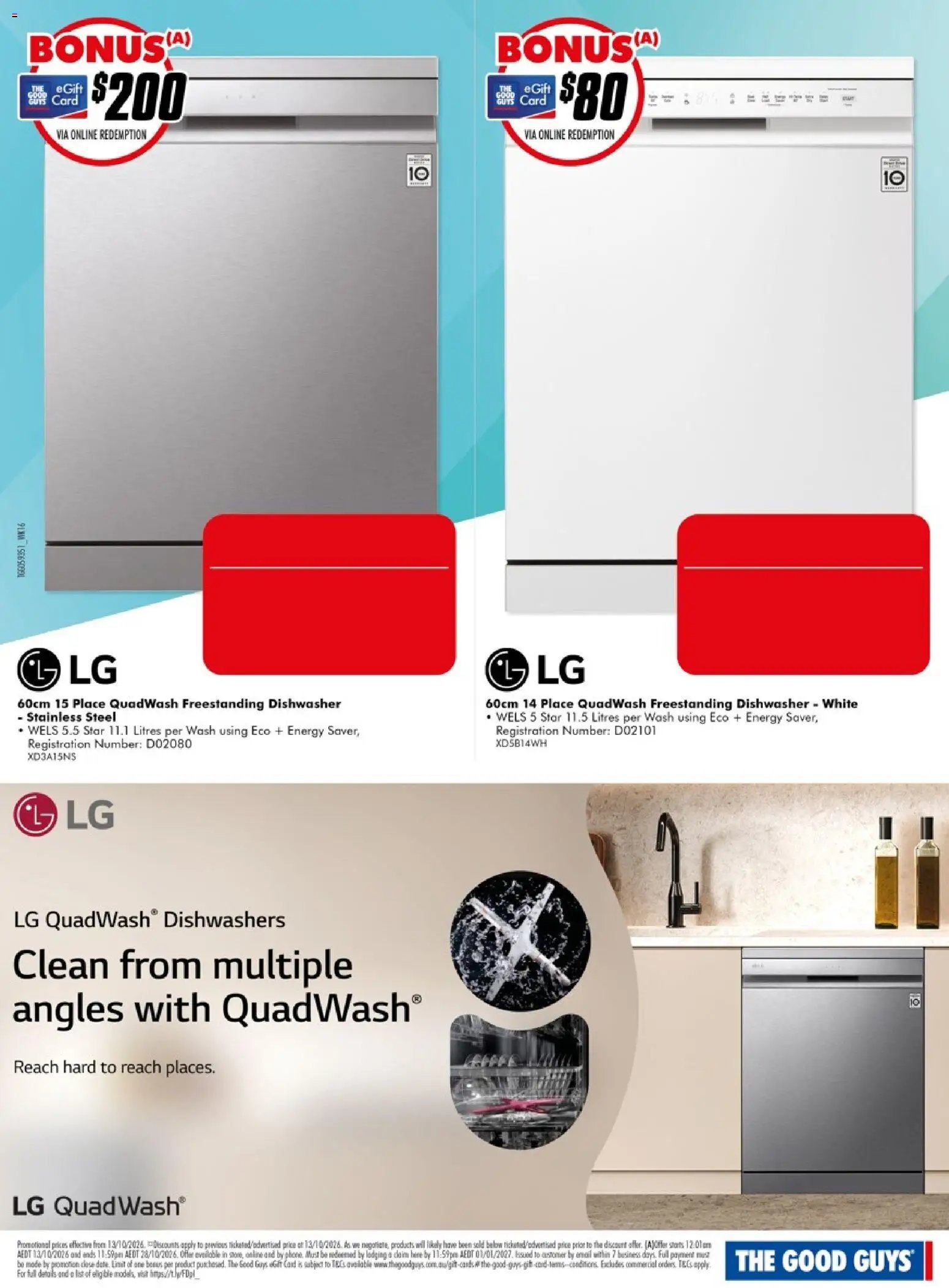 The Good Guys  Deals on cooking dishwashers