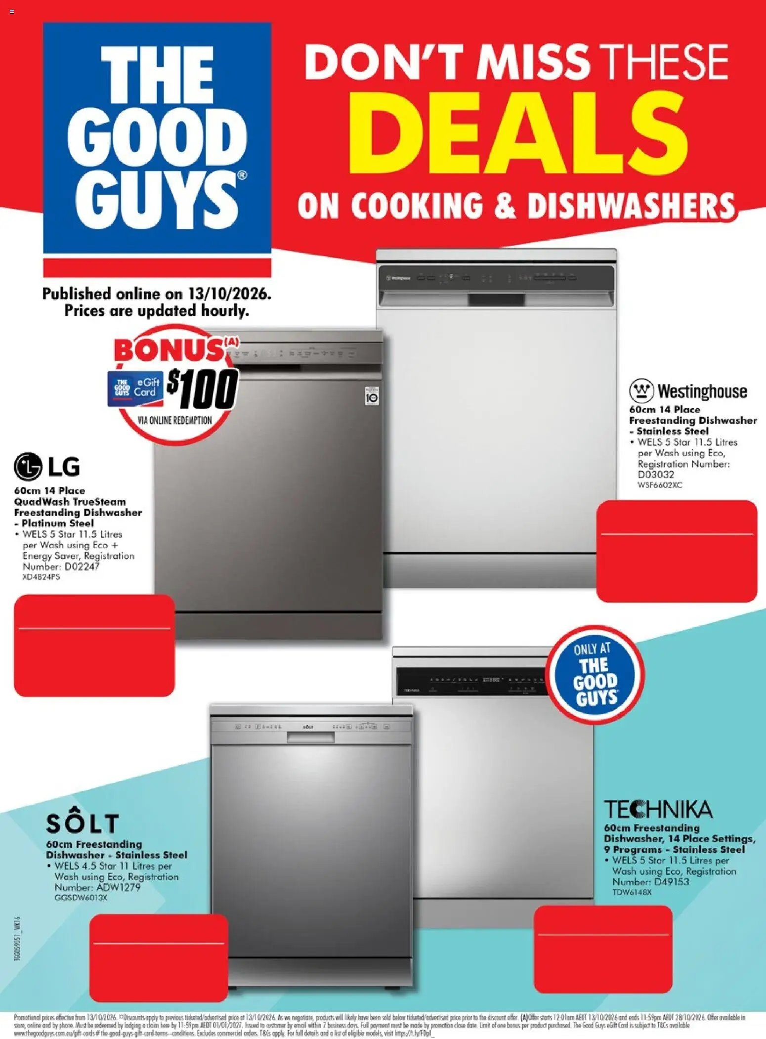 The Good Guys  Deals on cooking dishwashers